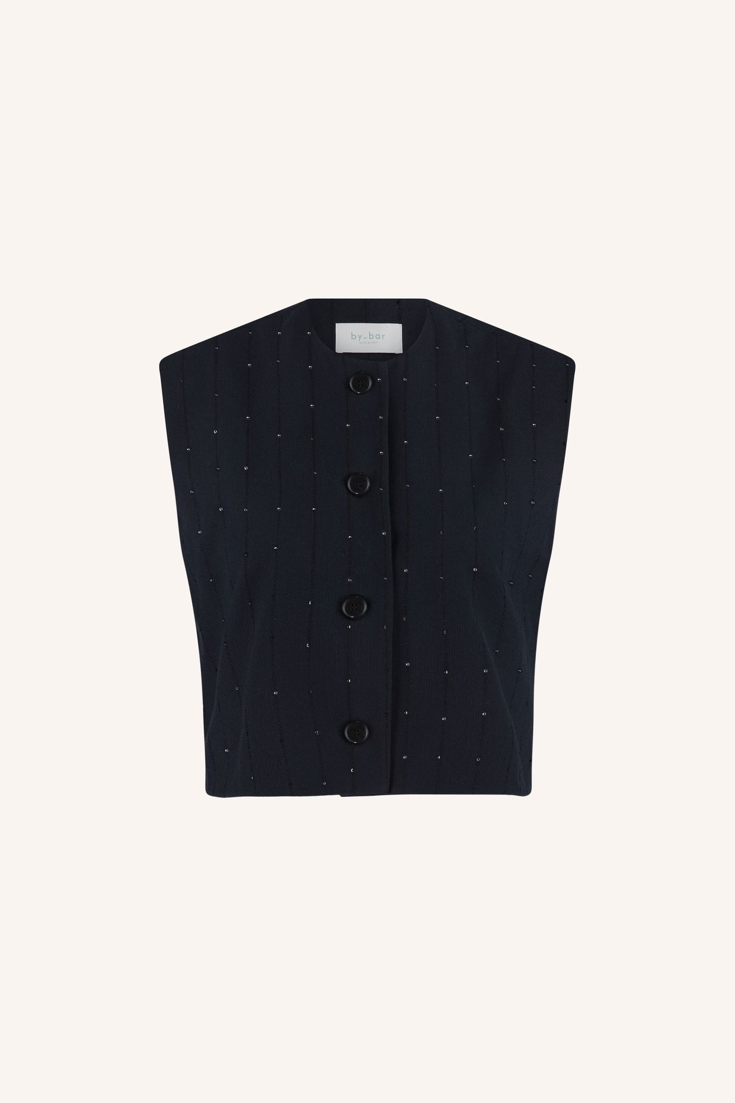 NORI SPARKLE GILET NAVY LUREX STRIPE 5