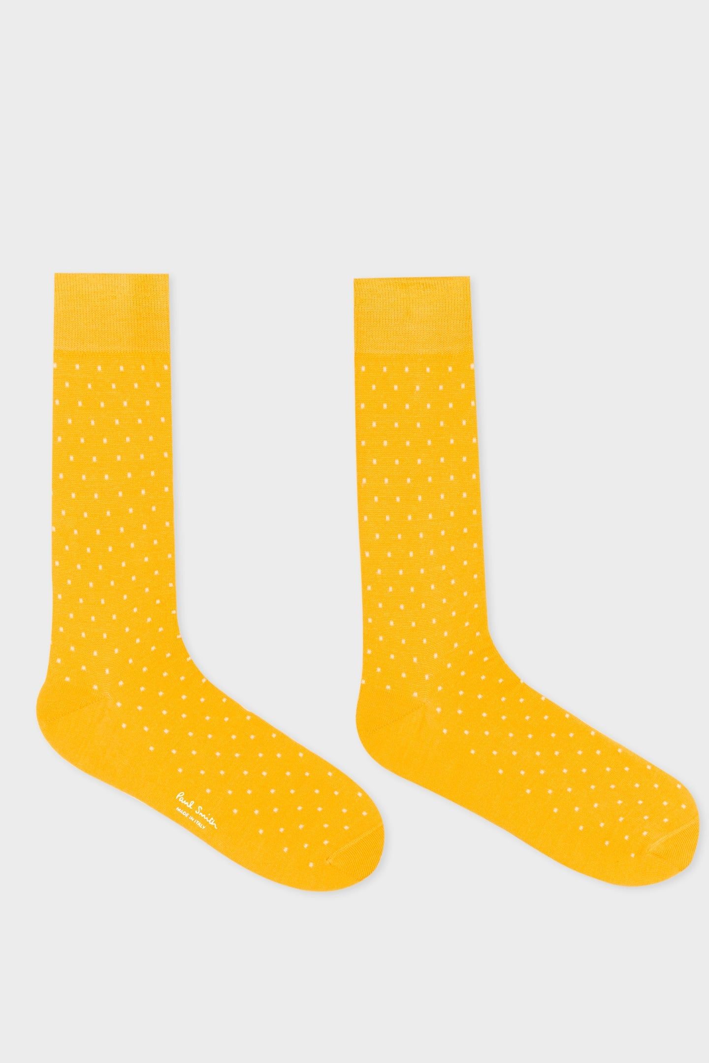MEN SOCK PIN DOT YELLOW 1
