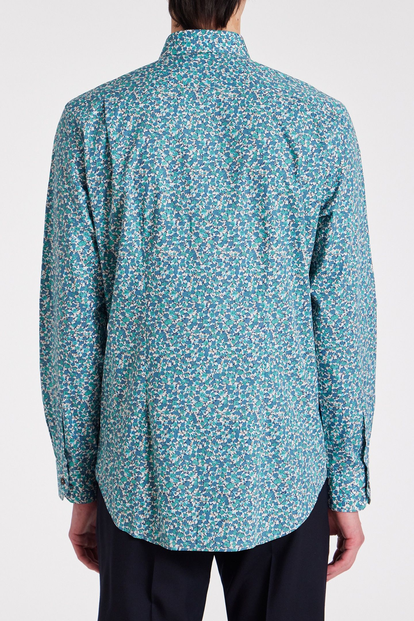 MENS S/C TAILORED FIT SHIRT PETROL GREEN 2