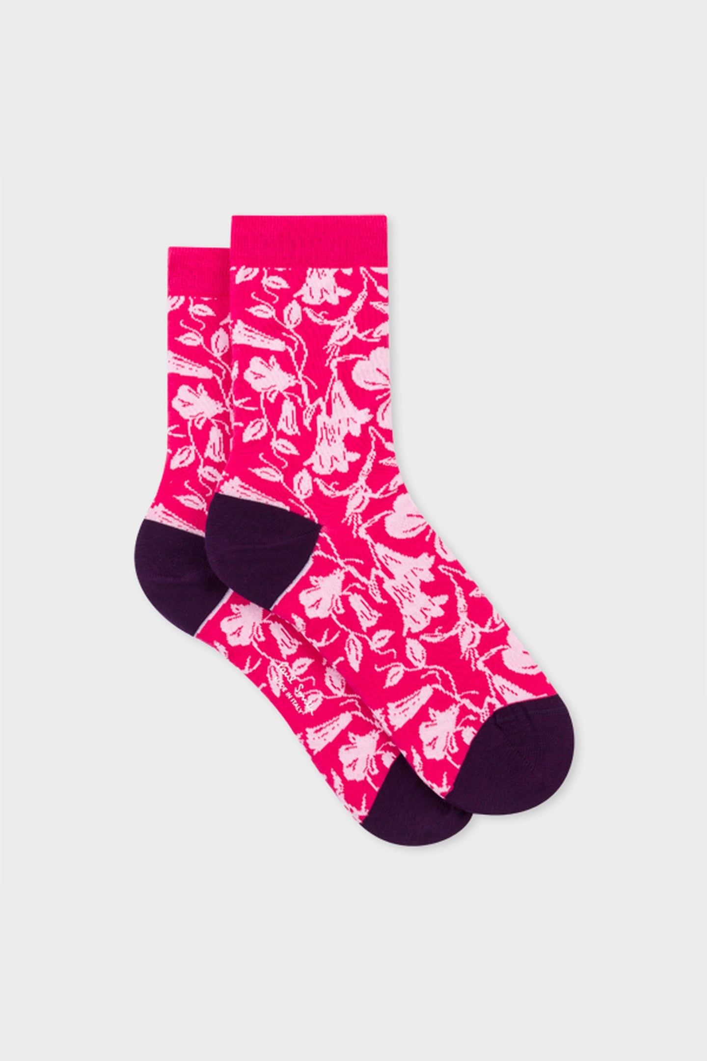 WOMEN SOCK FLOWER FUCHSIA 2