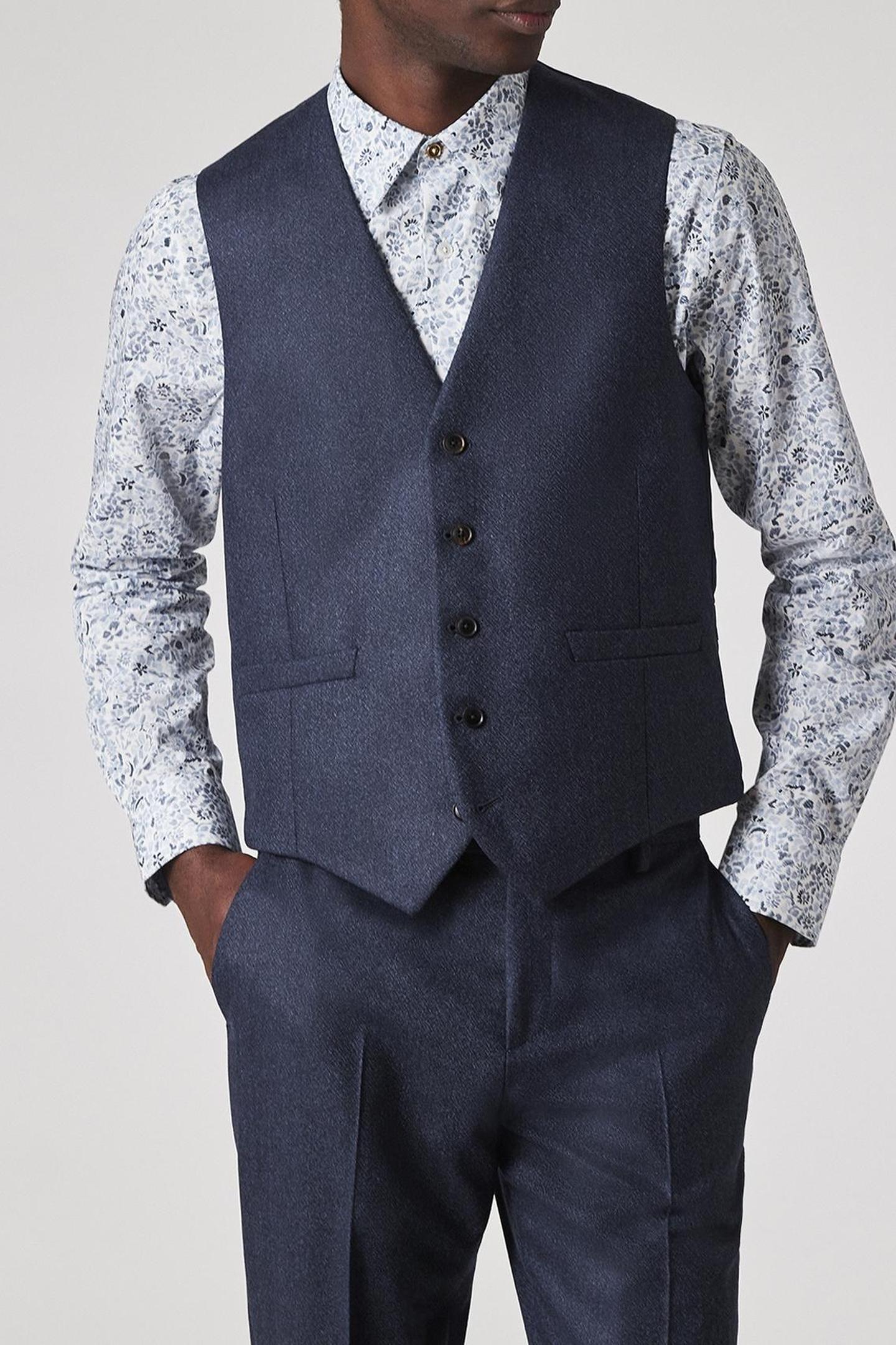 MENS TAILORED FIT 3PC 2 BUTTON SUIT NAVY 3