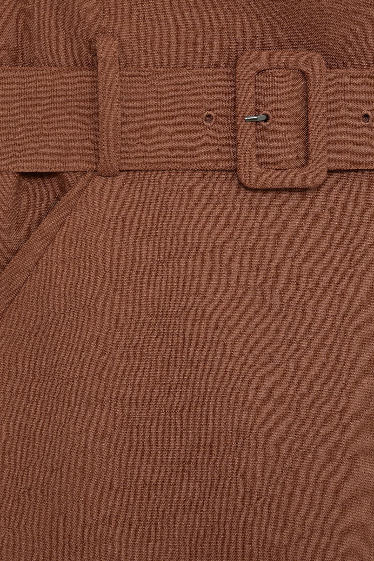BELTED MINI DRESS BROWN 4