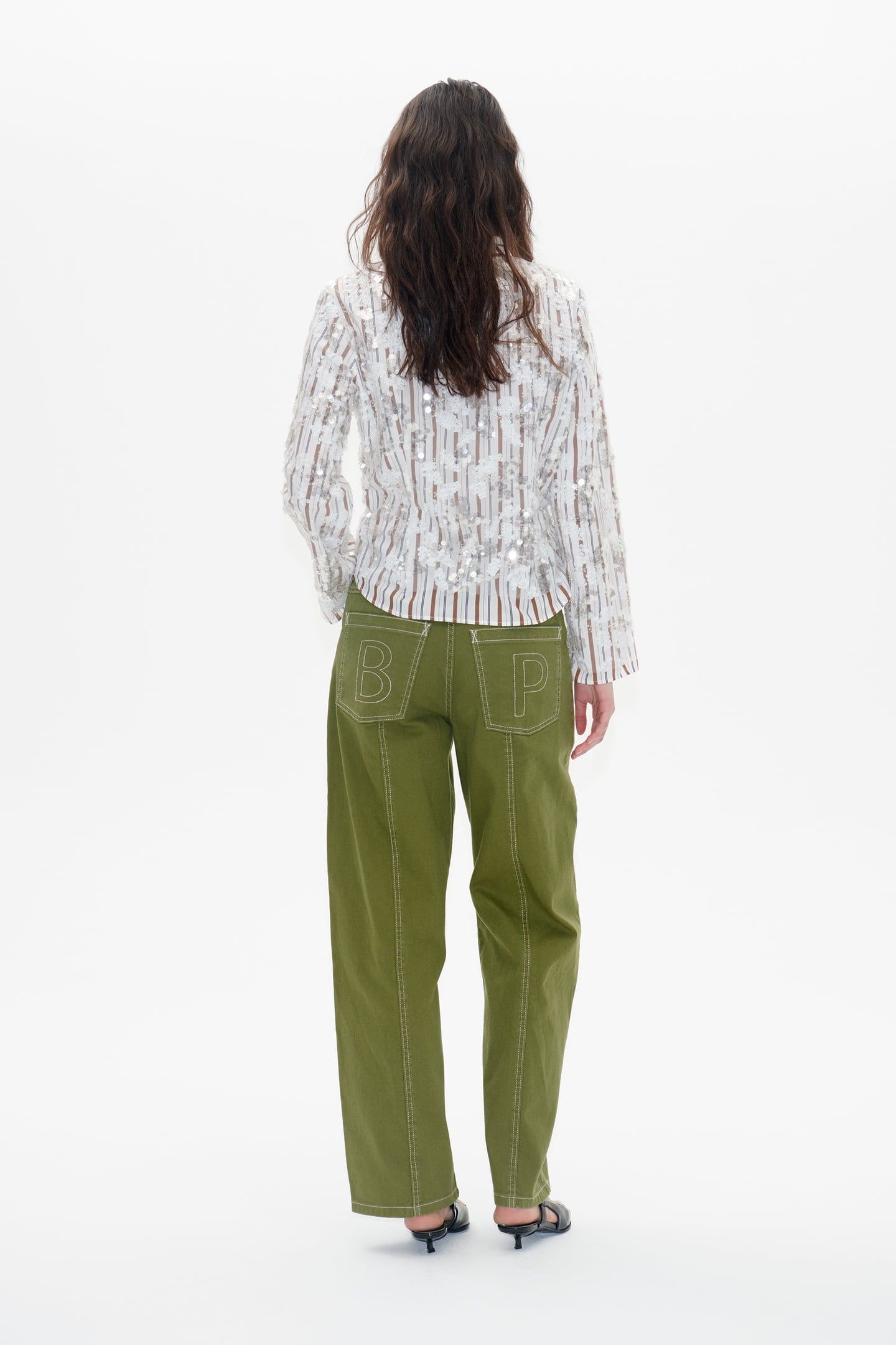 MARLEY SHIRT WHITE SEQUINS STRIPE 2