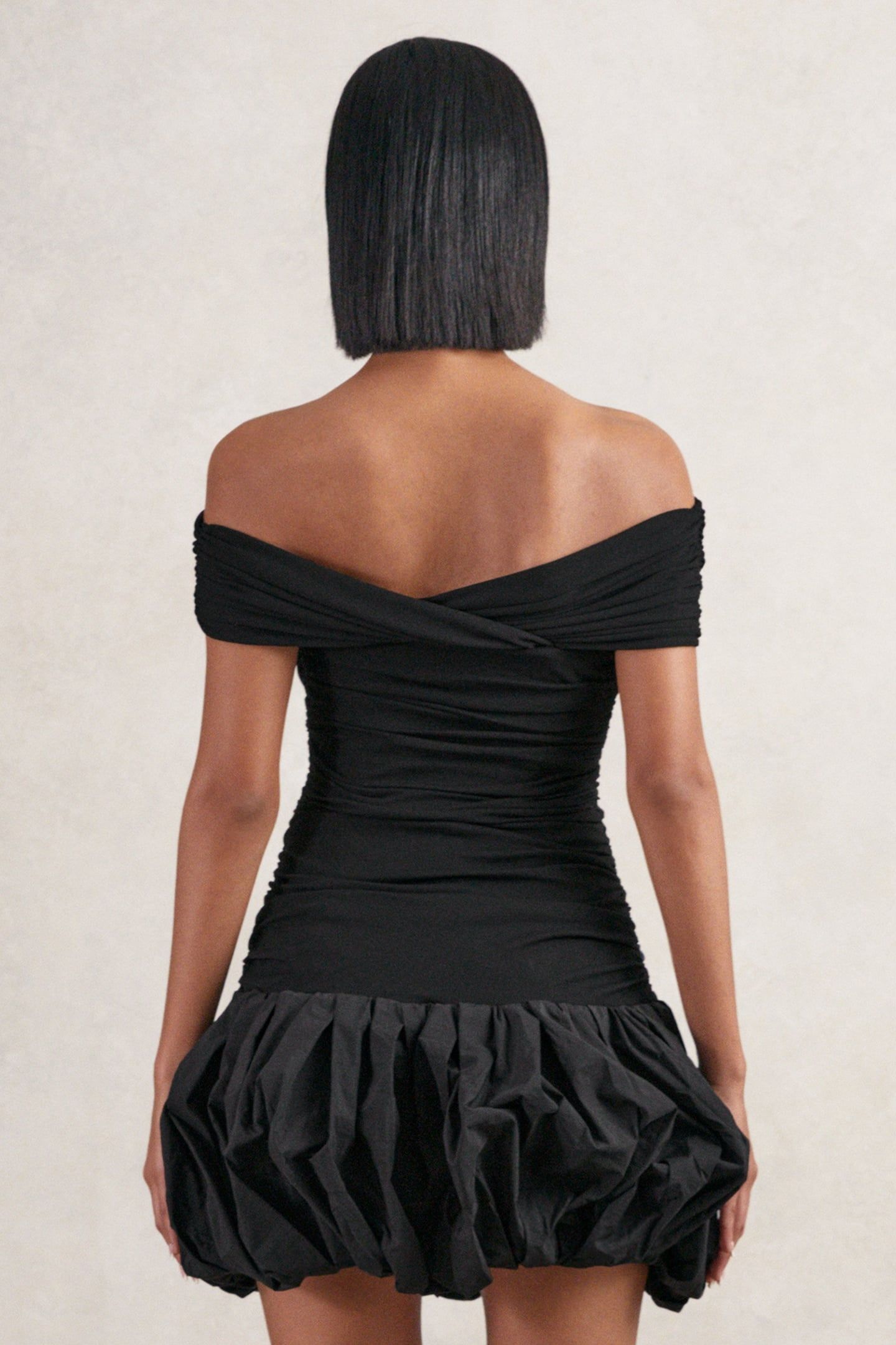 PUFFBALL MINI DRESS BLACK 2
