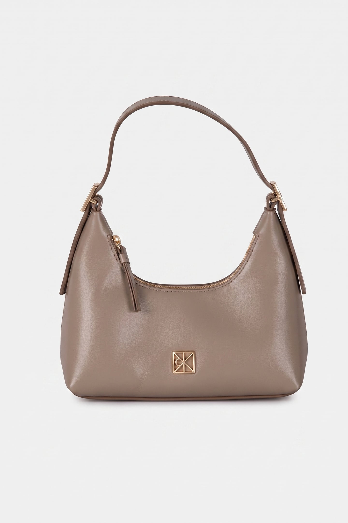 EMBLEM HARDWARE LEATHER MINI BAG DESERT TAUPE 1