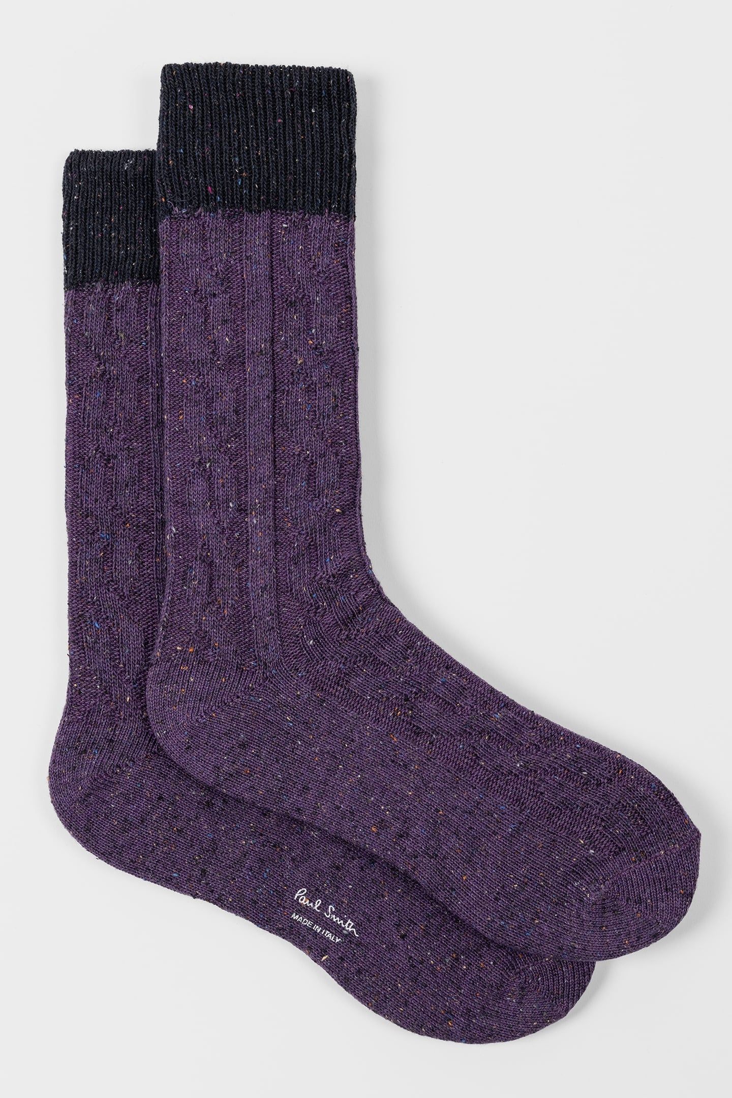 MEN SOCK HENRY NEPS CABLE DARK VIOLET 1
