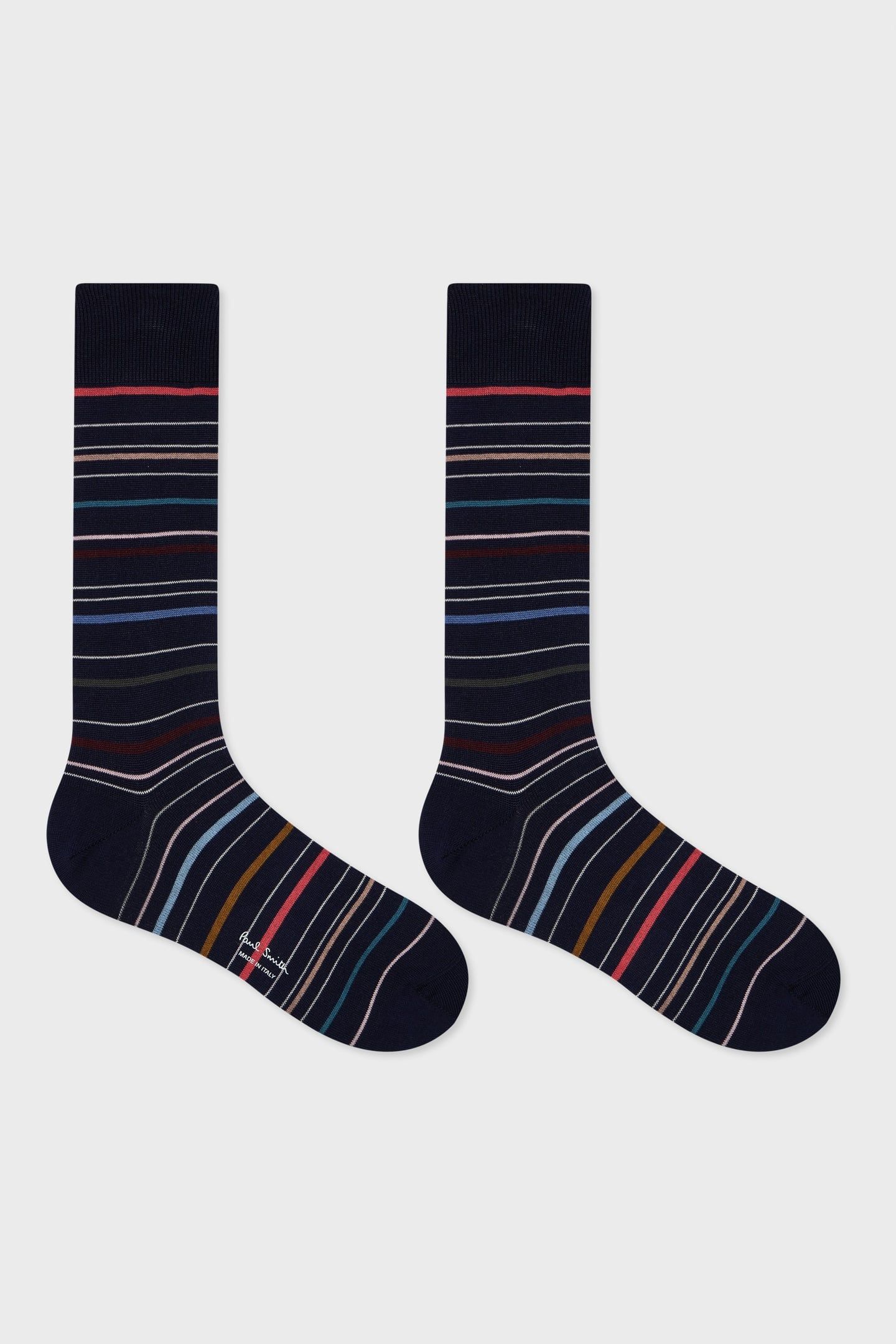 MEN SOCK PENCIL STRP NAVY 1