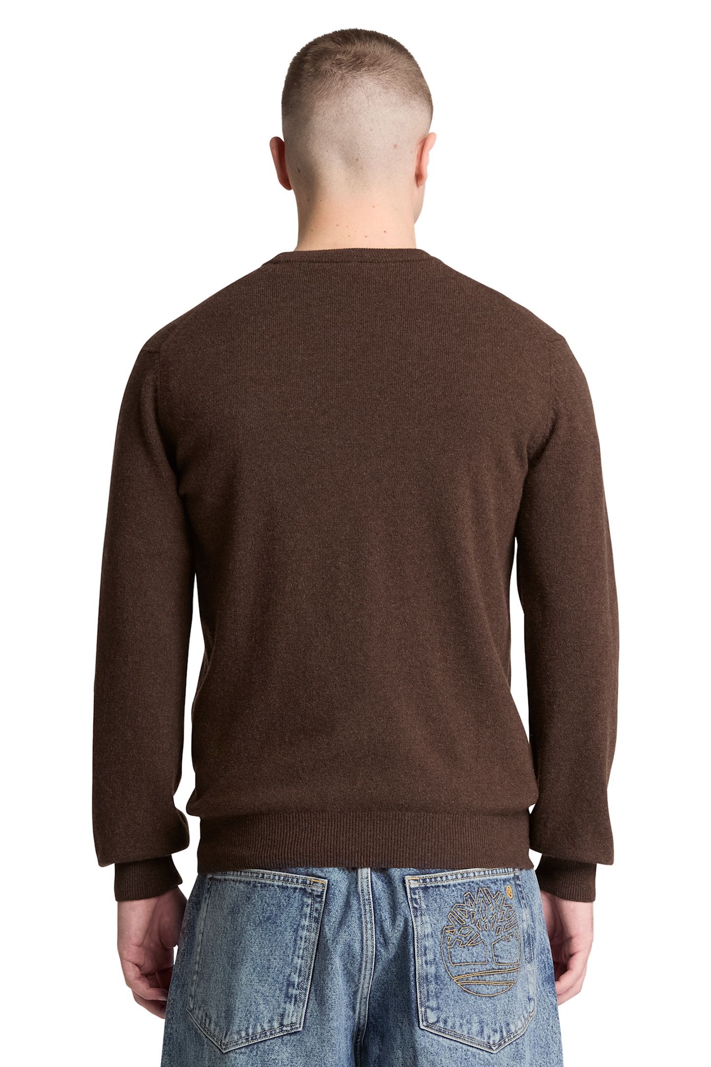 JAFFREY WOOL CREWNECK SWEATER MOLE HEATHER 2
