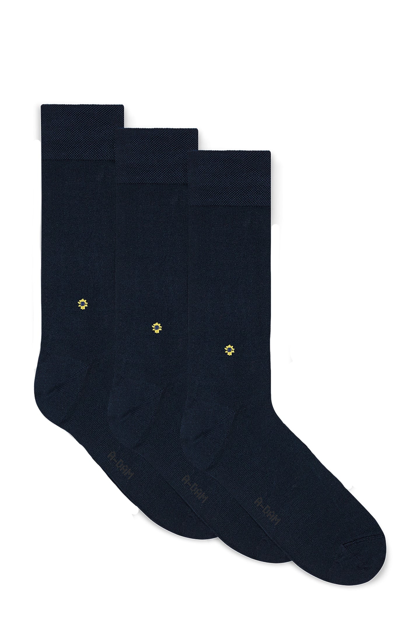 A-DAM 3-PACK DRESS SOCKS NAVY FLOWER BLUE DARK NAVY 1