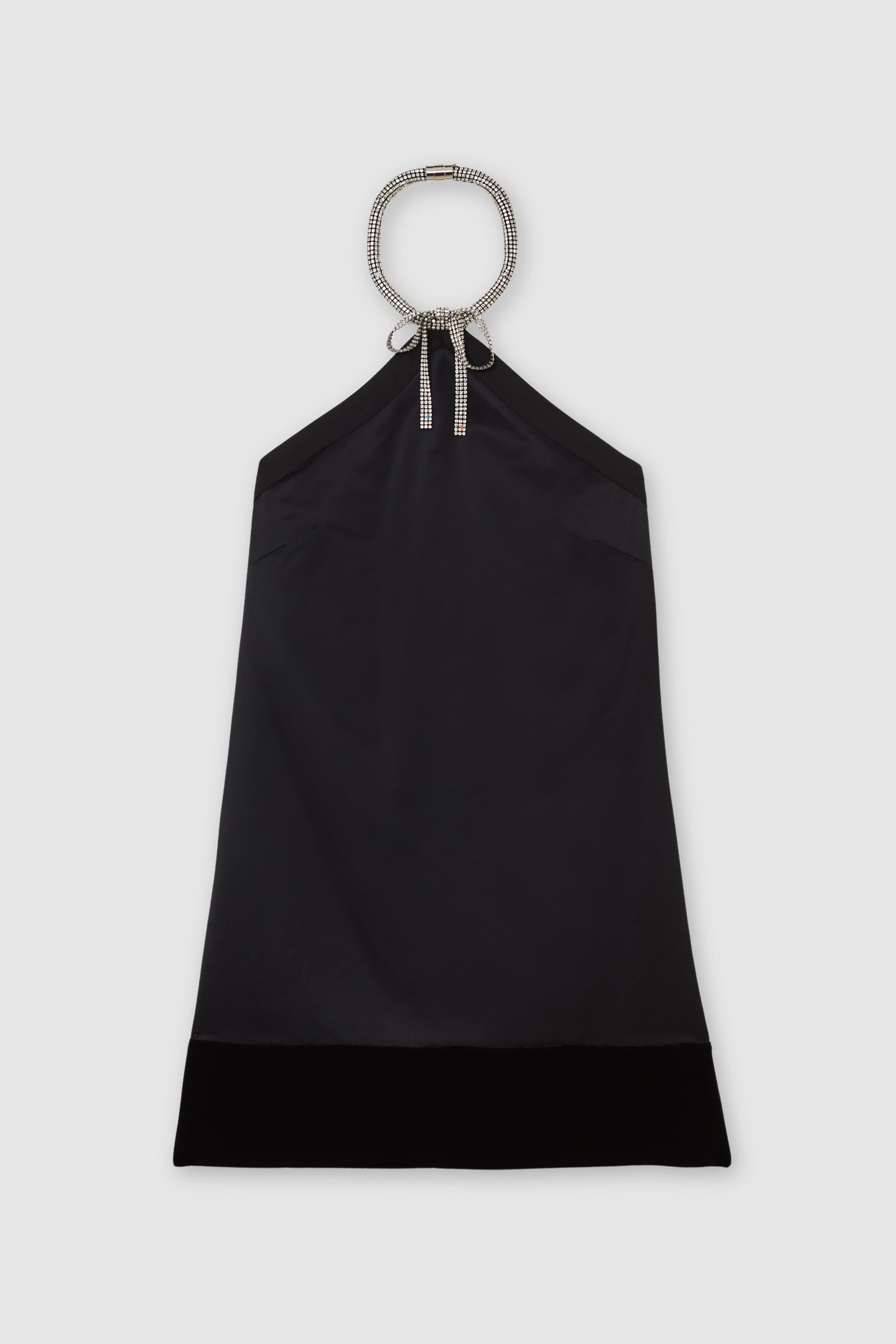 EMBELLISHED NECKLACE MINI DRESS BLACK 5
