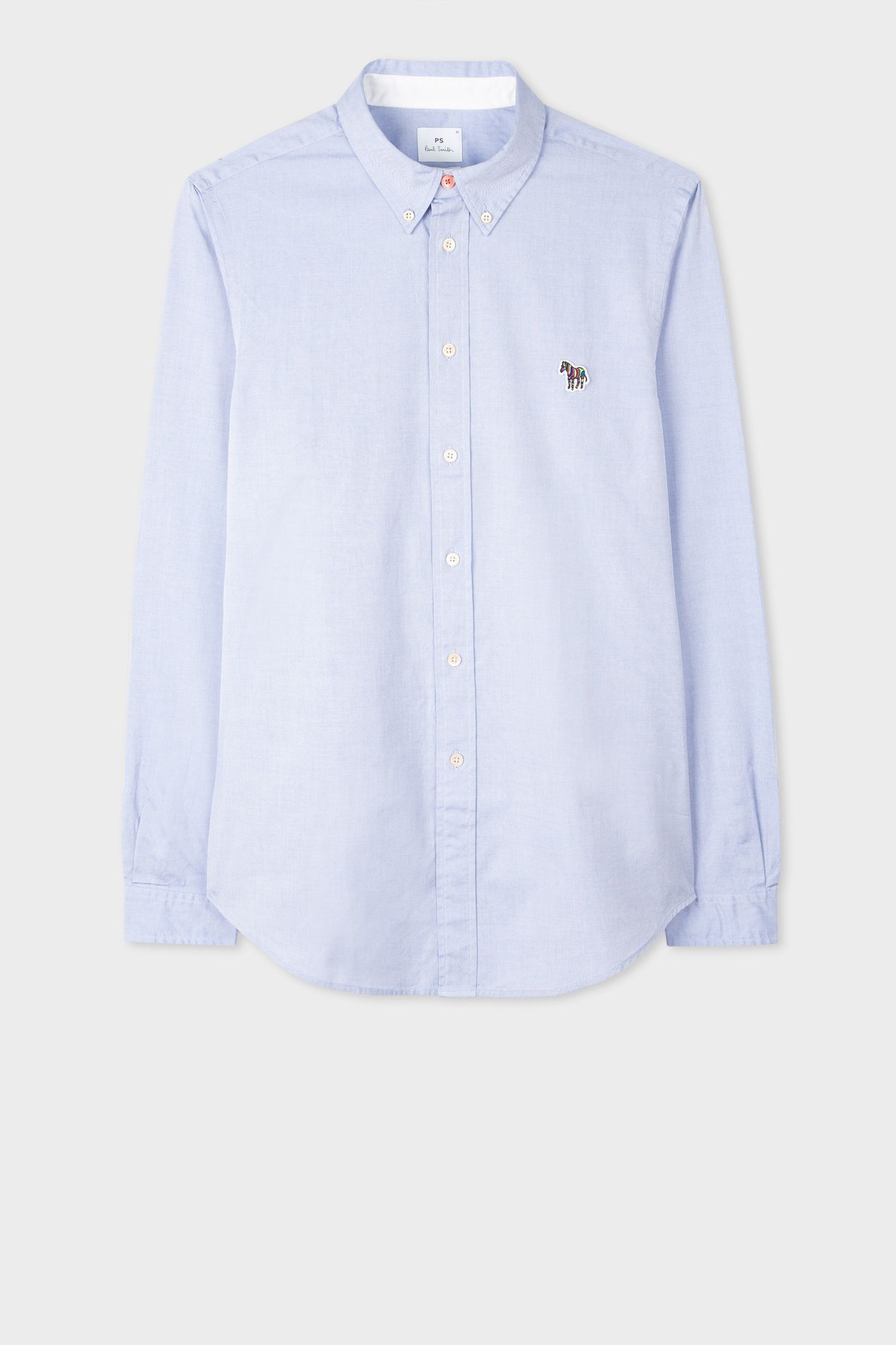 MENS LS TAILORED BD SHIRT ZEBRA BADGE PETROL BLUE 1