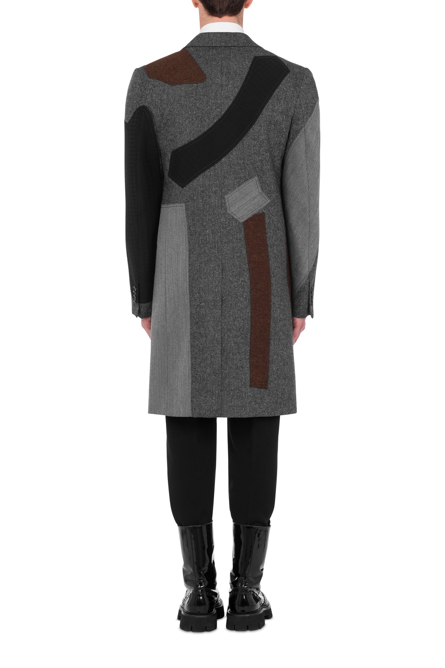 WOOL BLEND SEWING PATCH COAT GREY 2