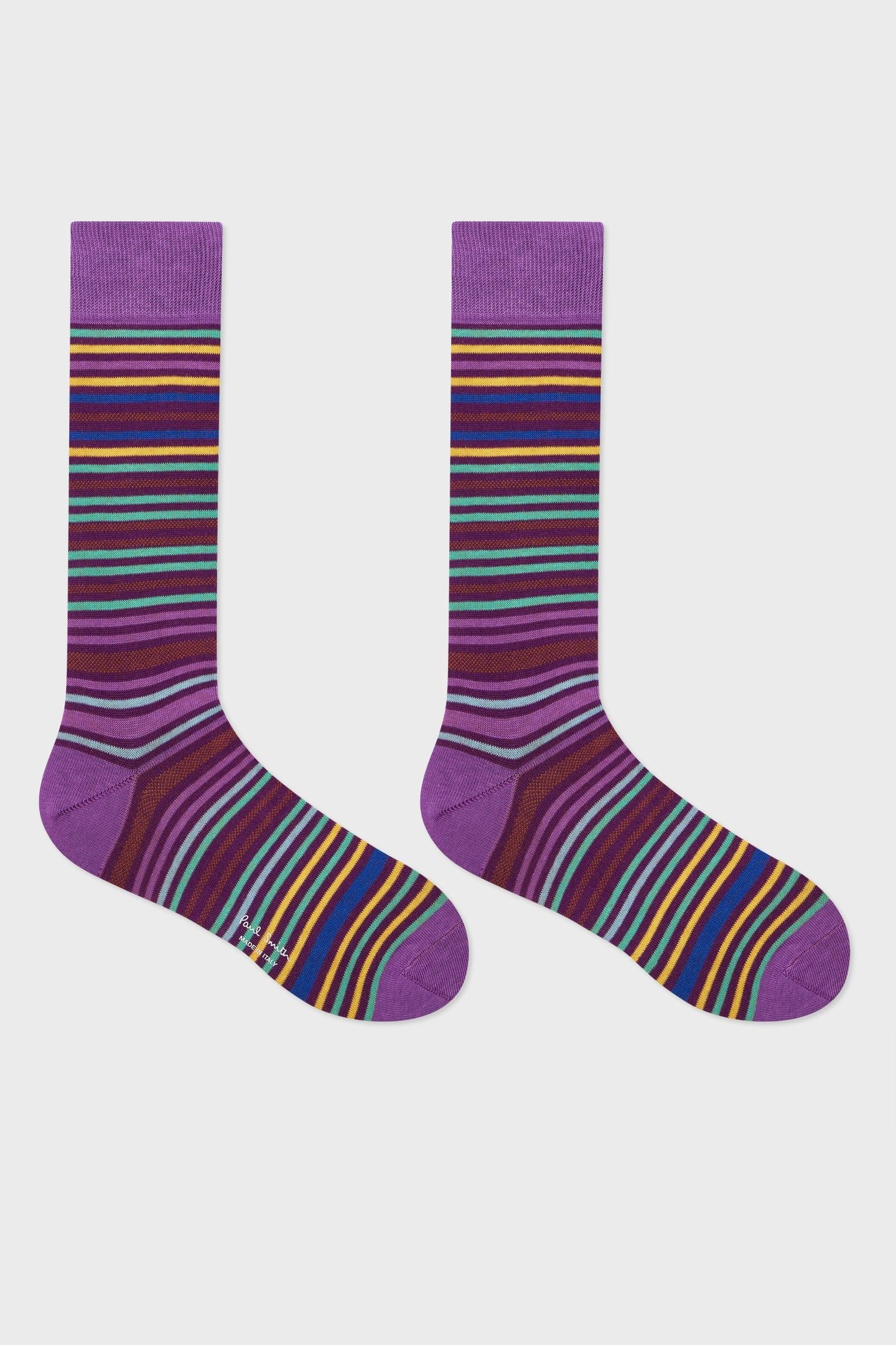 MEN SOCK GAVIN STRIPE DARK VIOLET 1