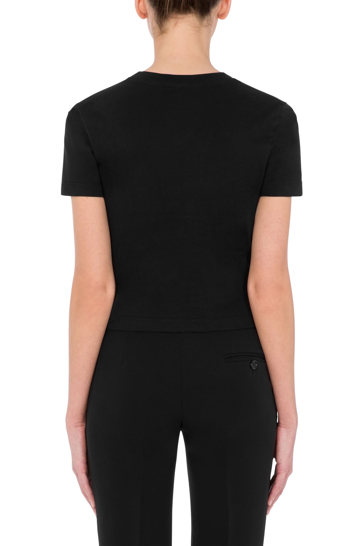 INFLATABLE HEART ORGANIC JERSEY CROPPED T-SHIRT BLACK 2