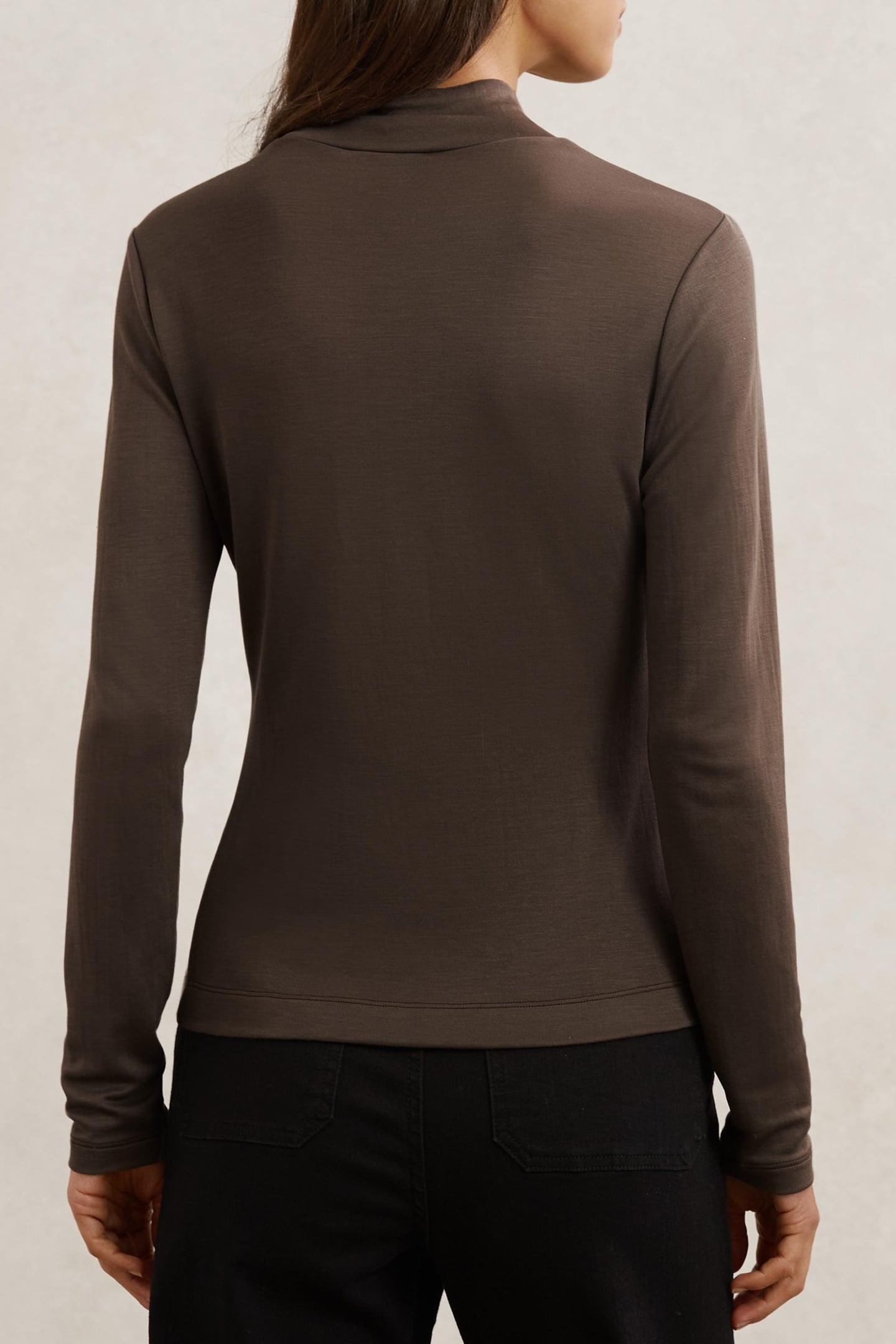 FUNNEL NECK TOP KHAKI GREEN 2