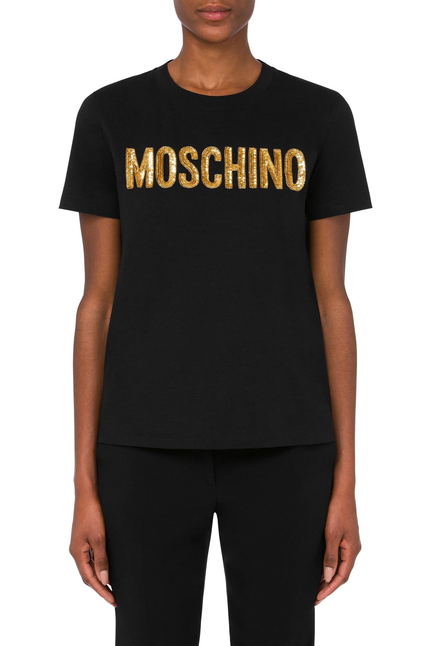 ORGANIC JERSEY T-SHIRT EMBELLISHED LOGO BLACK 1
