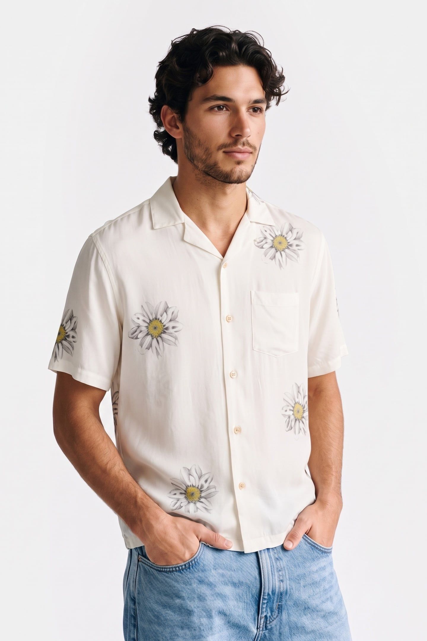 PETAL SS SHIRT ECRU WHITE 1