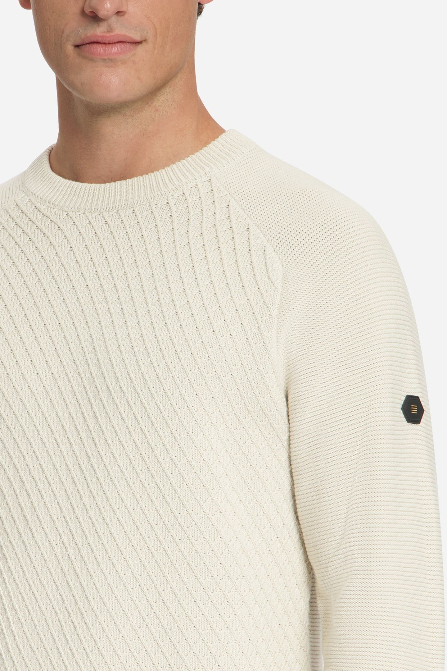 PULLOVER CREWNECK CABLE KNIT STONE 7
