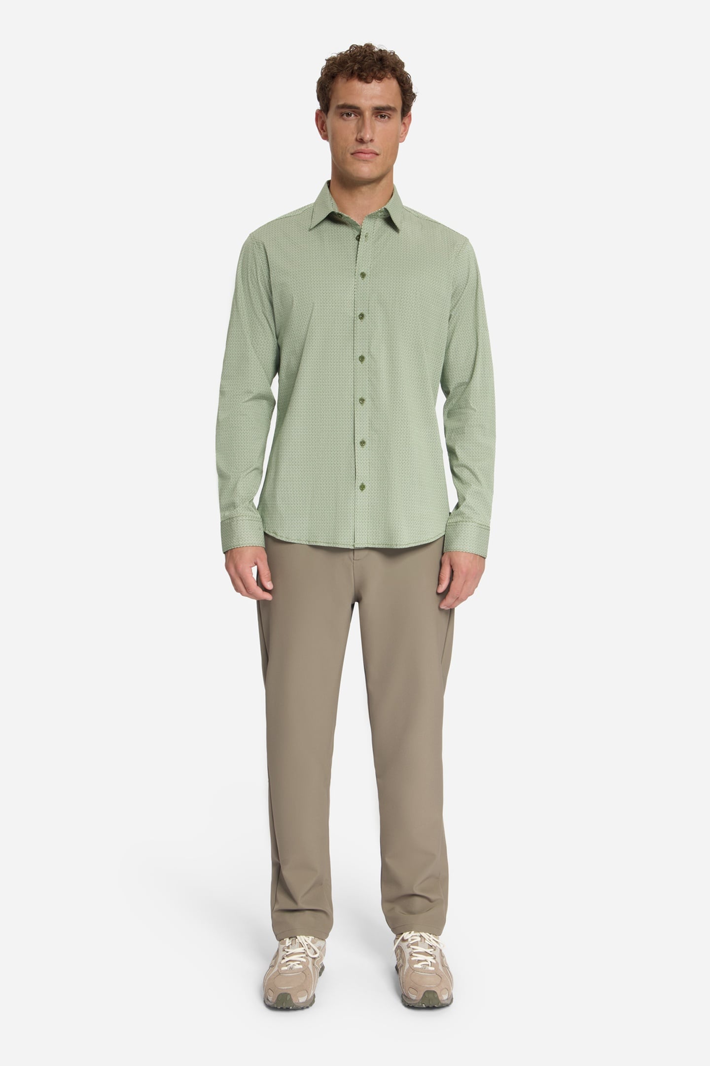 SHIRT STRETCH ALLOVER PRINTED MOSS 2