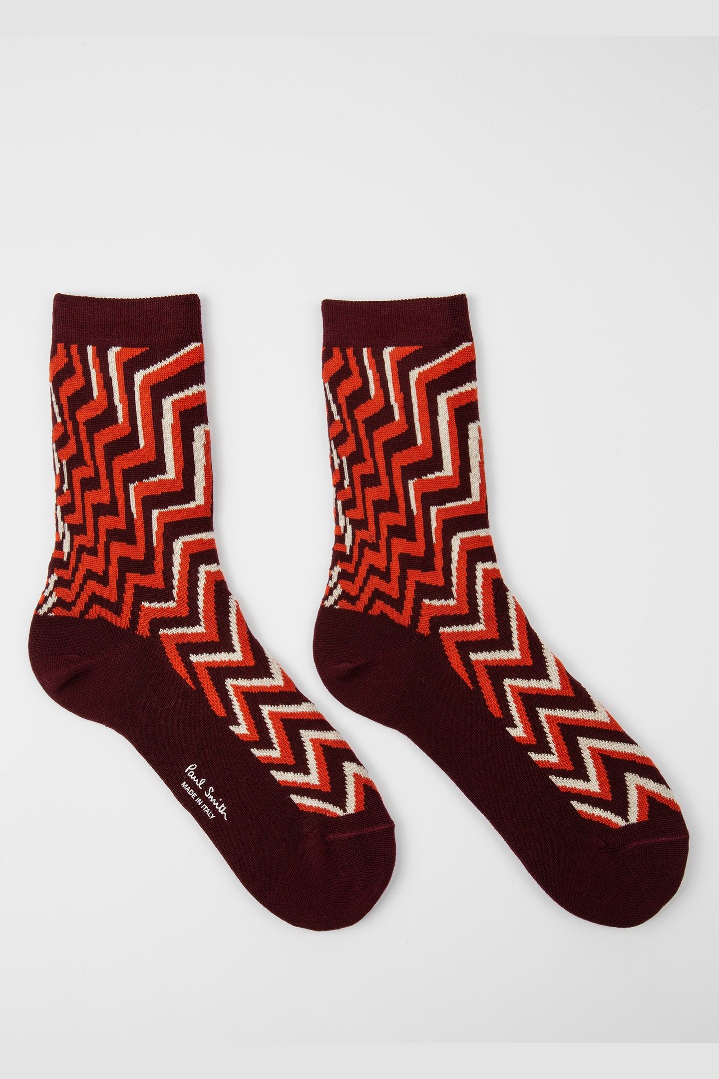 WOMEN SOCK YALE ZIGZAG BURGUNDY/ BORDE 2