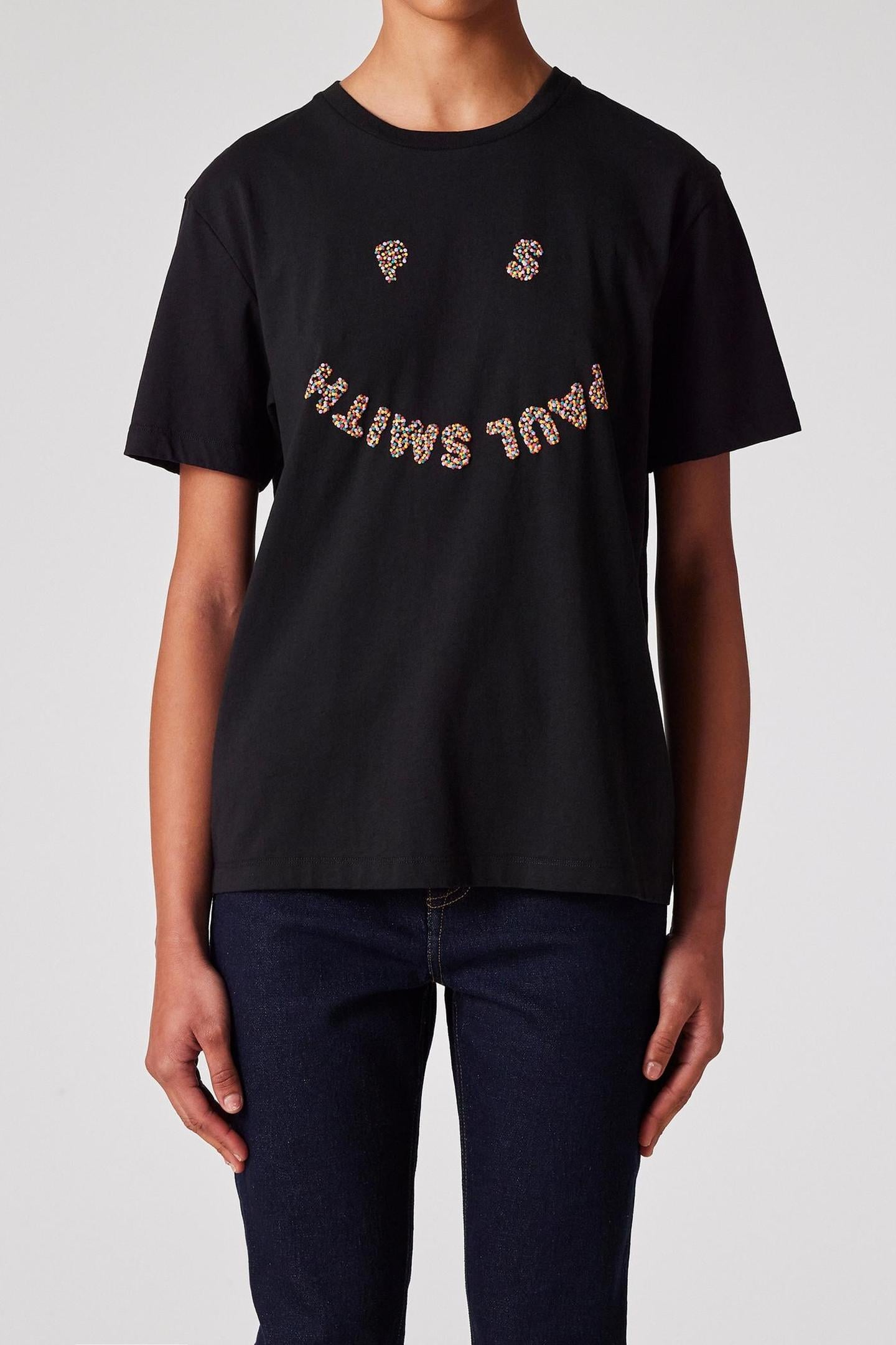 WOMENS TSHIRT PS HAPPY DOT BLACK 1