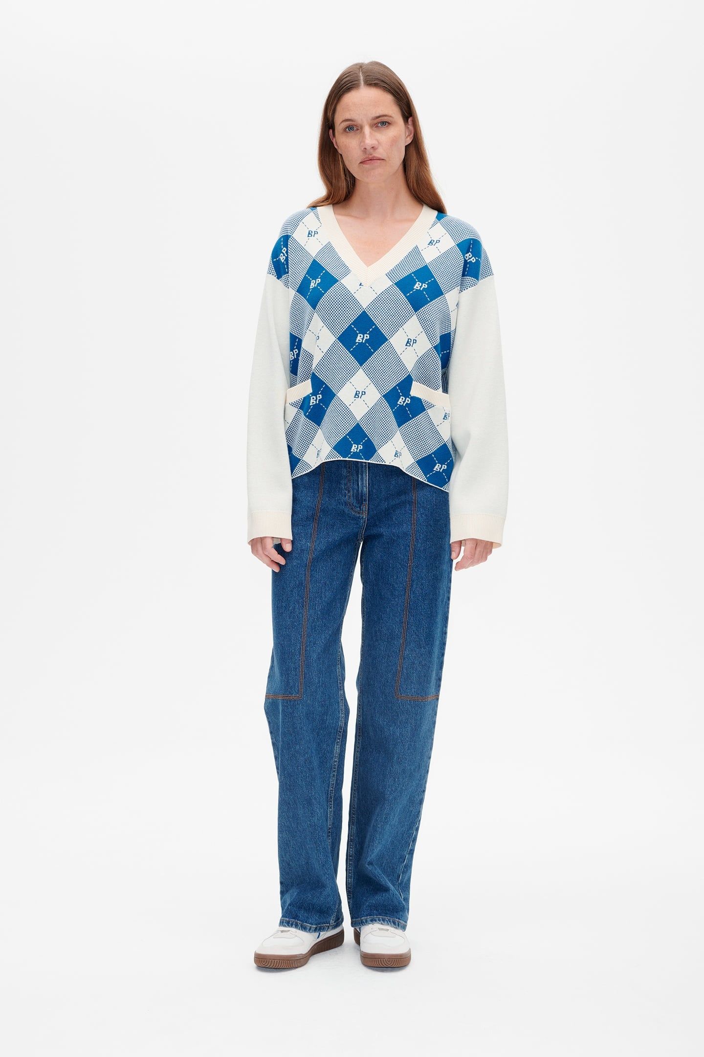 CLOE SWEATER FEDERAL BLUE CHECK 1