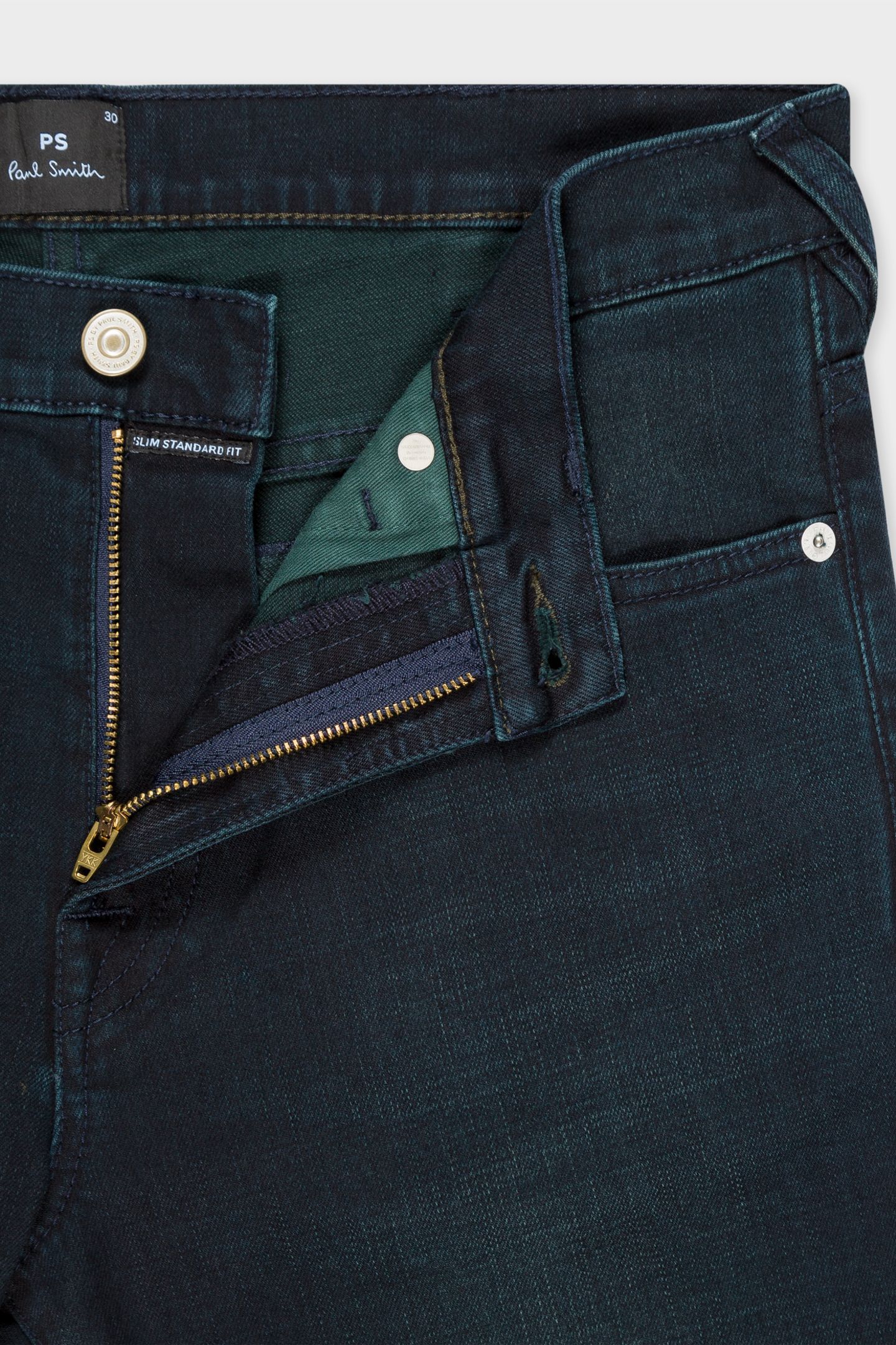 MENS SLIM STANDARD FIT JEAN OVER DYED NAVY + WASH 3