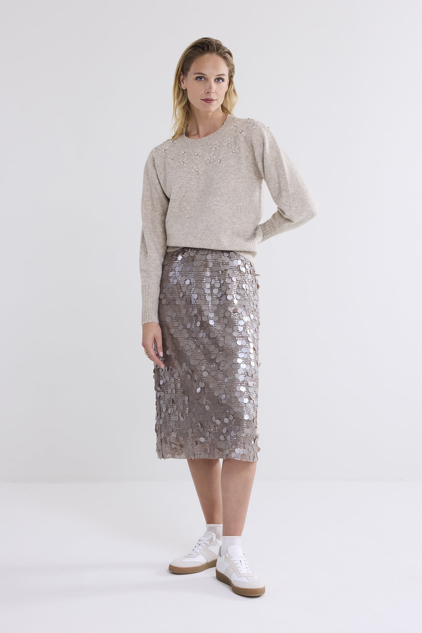 SKIRT DULL BIG SEQUINS CASHMERE 1