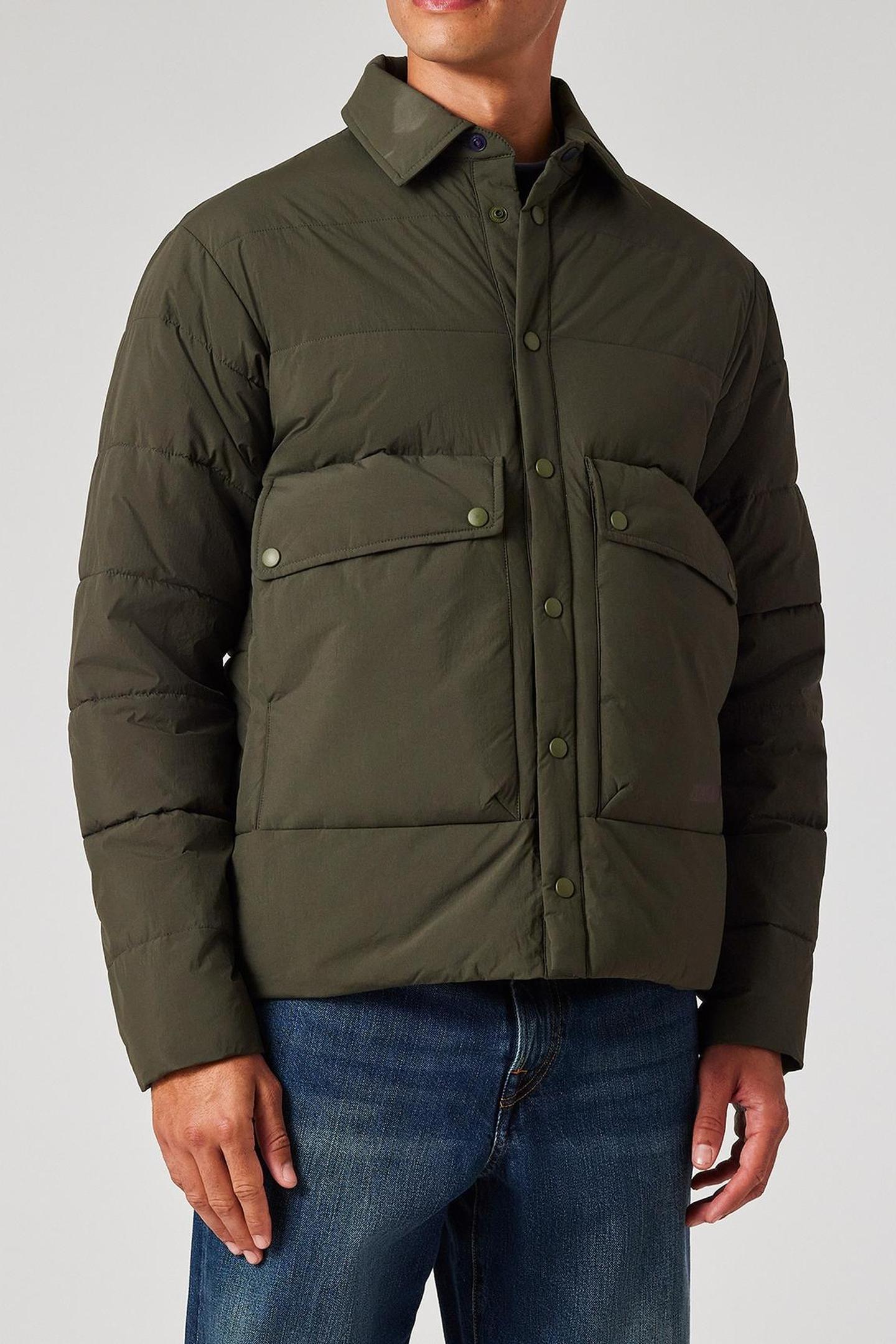 MENS FIBRE DOWN JACKET VERY DARK GREEN 1