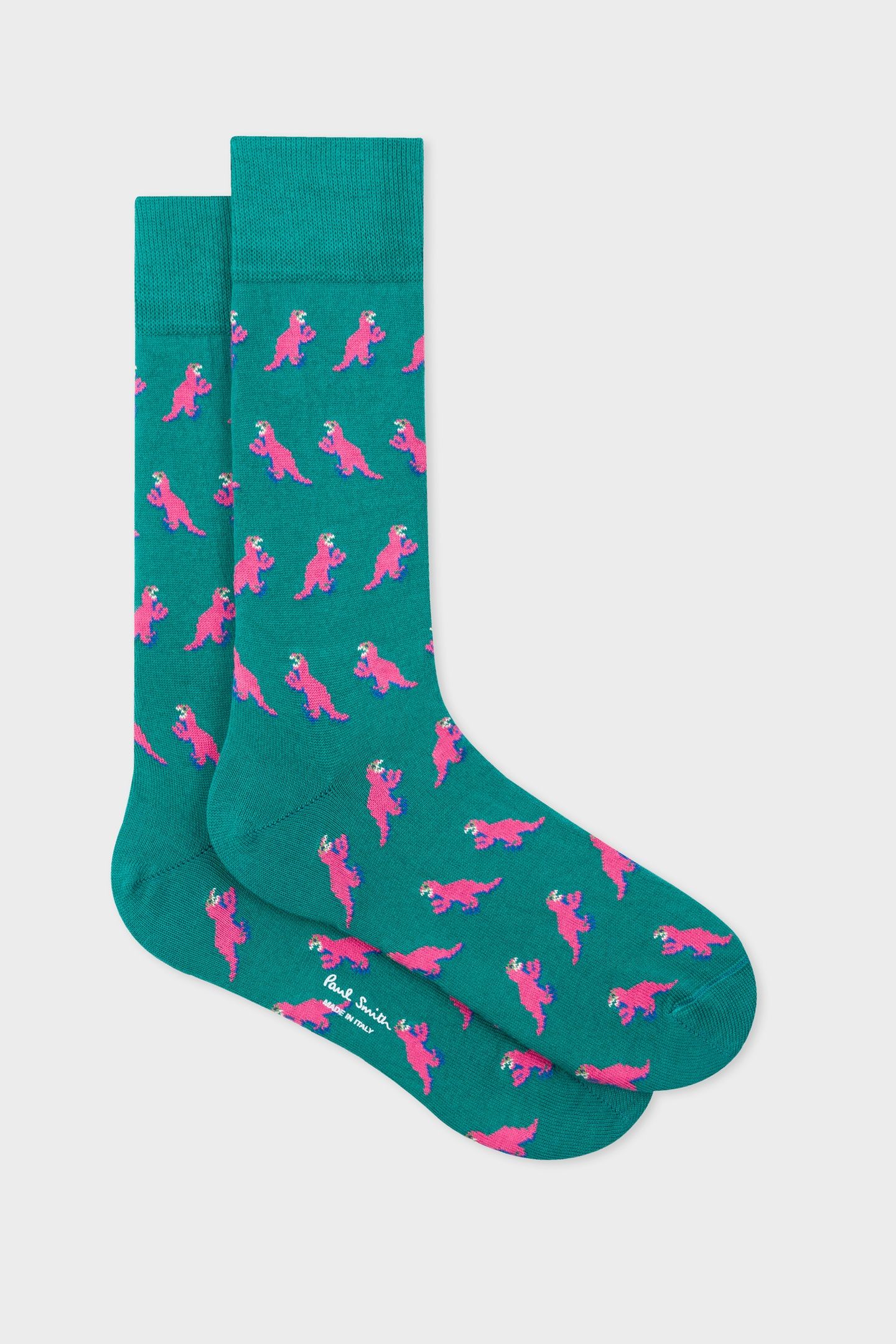MEN SOCK DINO JACQUARD BOTTLE GREEN 4