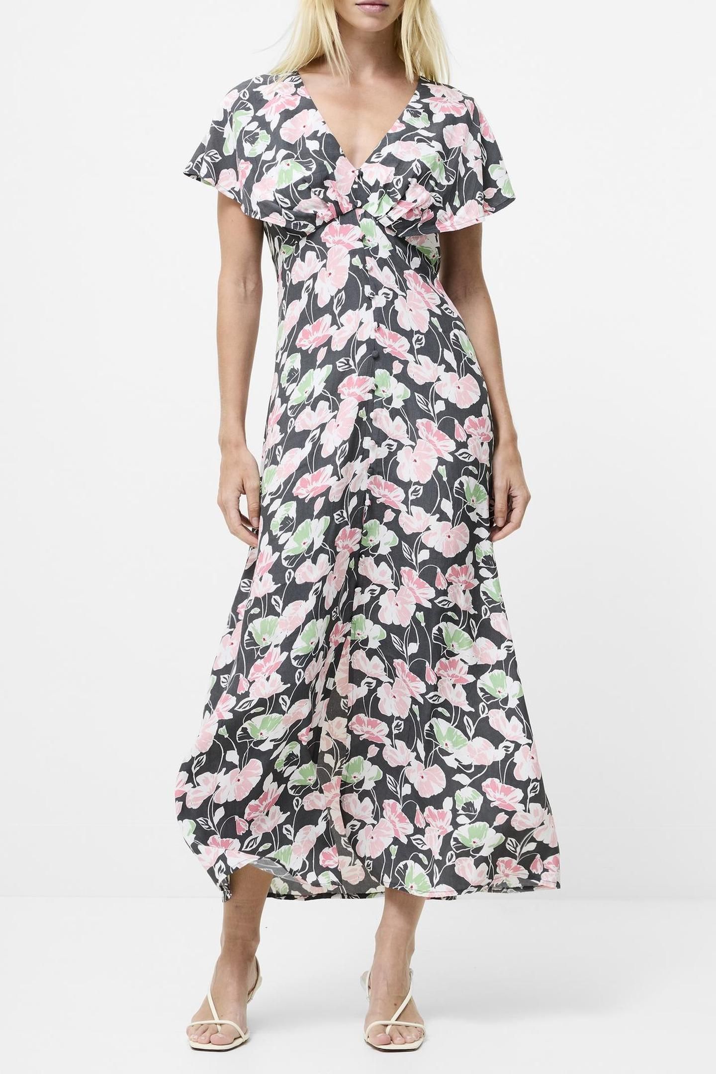 ELLIE CAP SLV TEA DRESS GRAPHITE MULTI GRAPHITE MULTI 1