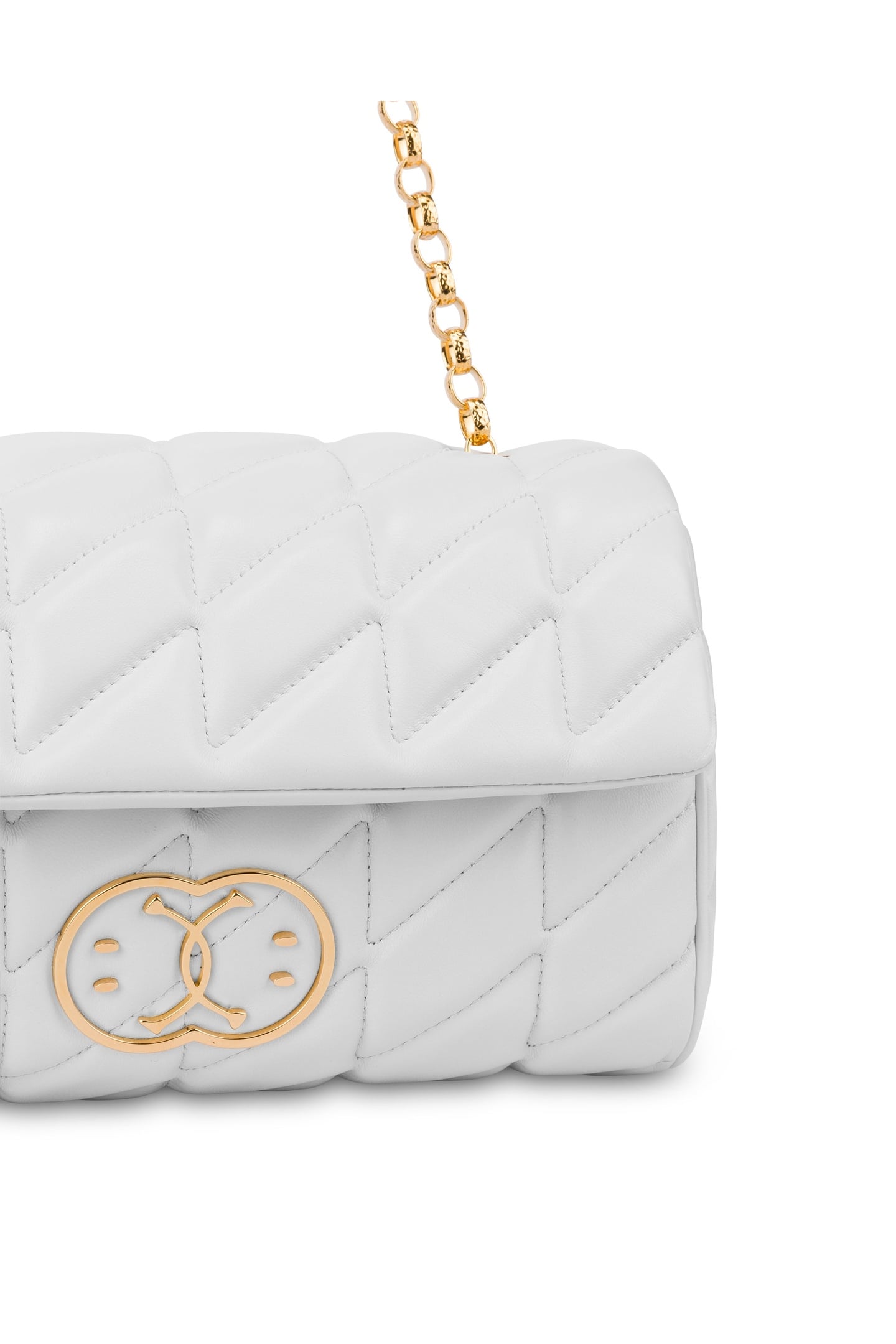 DOUBLE SMILEY® QUILTED SHOULDER BAG WHITE 4
