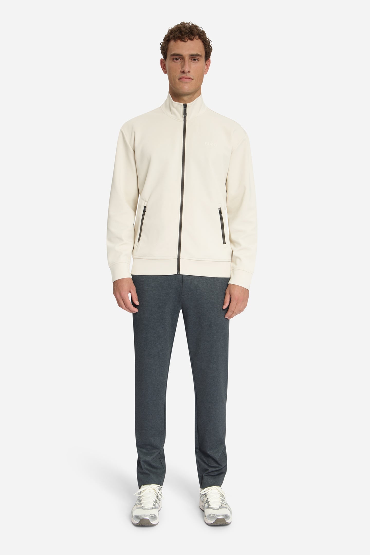 SWEATER FULL ZIP STONE 2