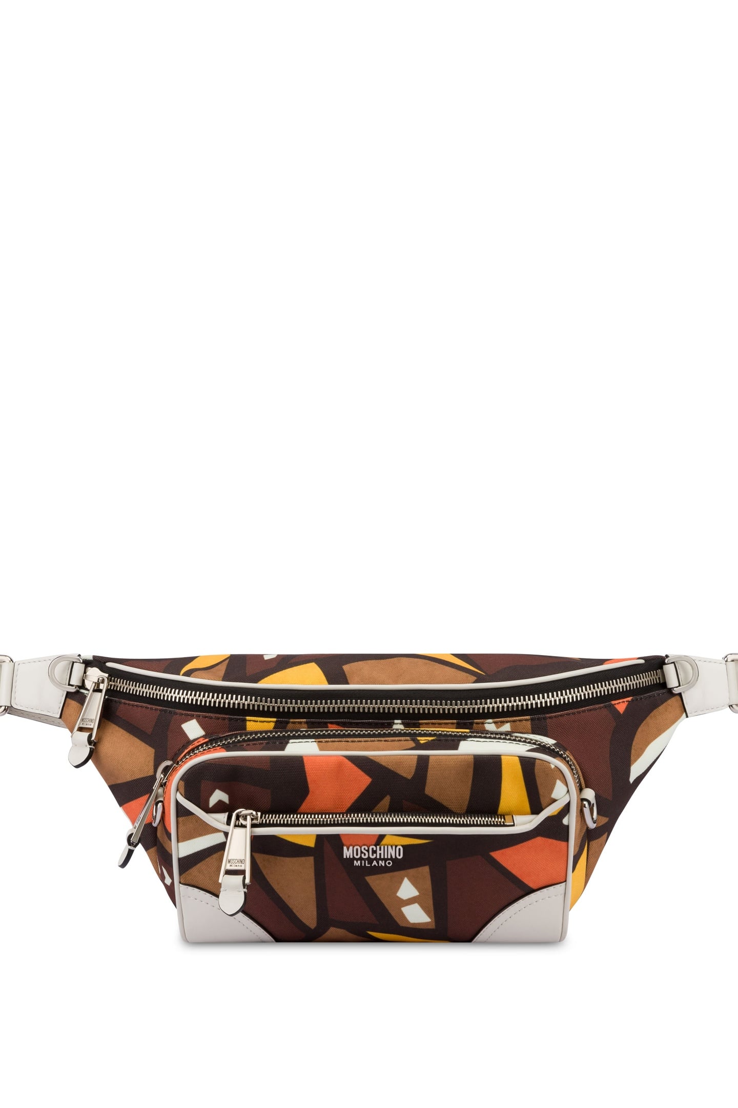 CANVAS WAIST BAG WOOD PRINT BROWN 1