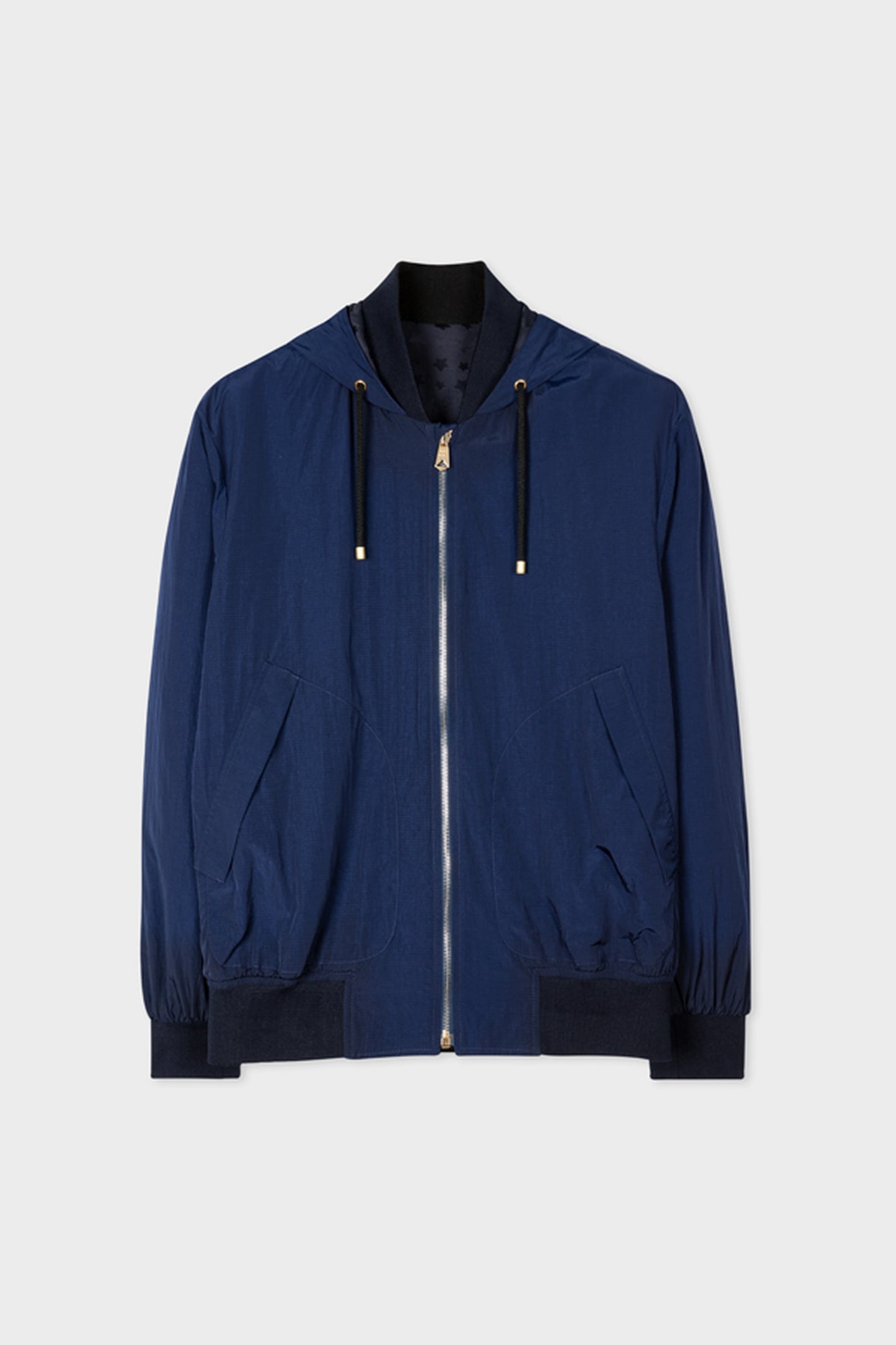 GENTS HOODED BOMBER JACKET NAVY 1