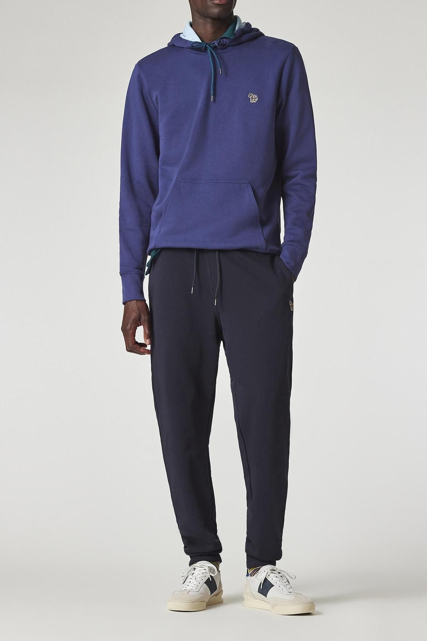 MENS REG FIT HOODY ZEBRA INDIGO 2