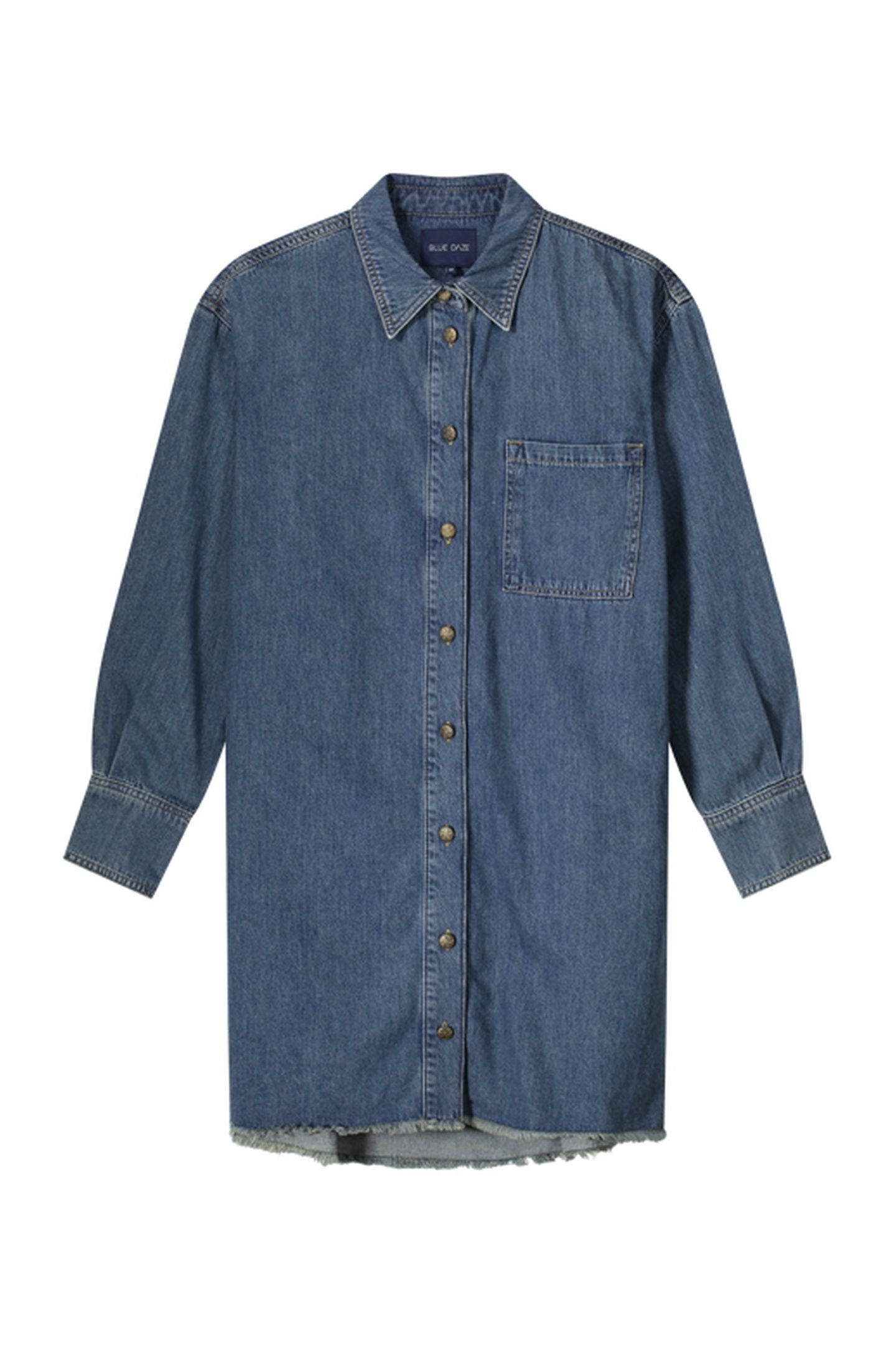 DENIM SHIRT DRESS LIGHT COTTON TWILL BLEACHED DENIM 5