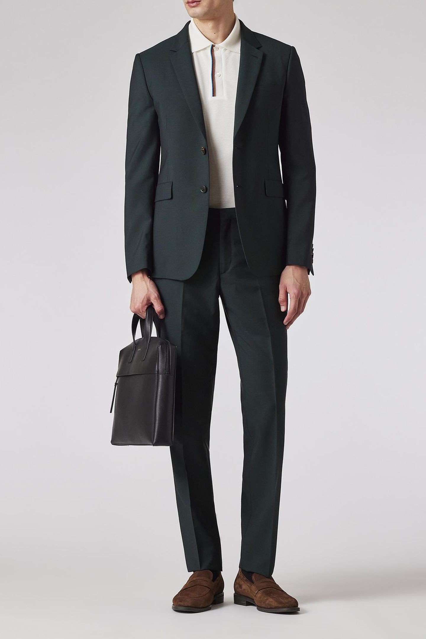 MENS SLIM FIT 2BTN SUIT VERY DARK GREEN 3