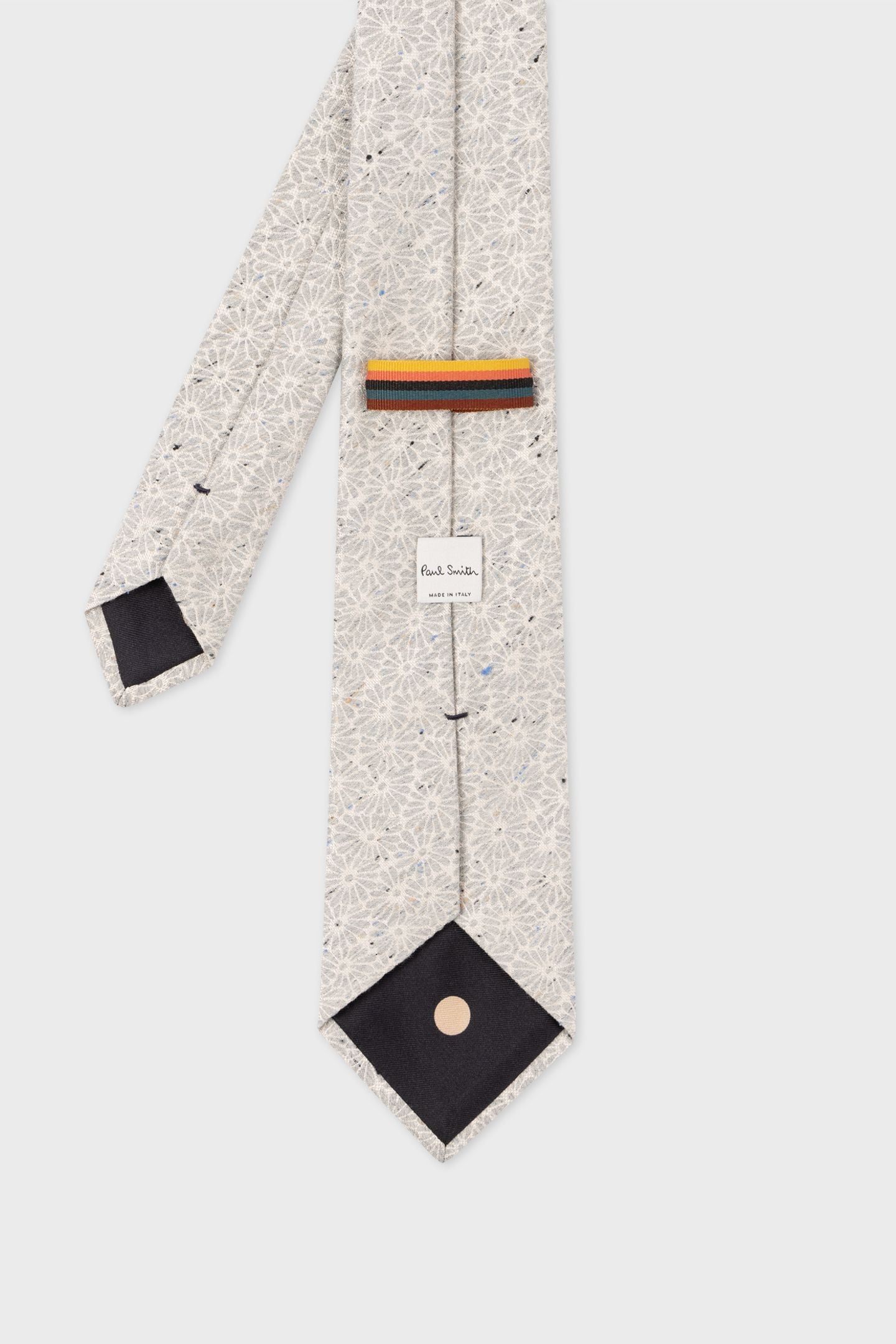 MEN TIE FLORAL FLECK GREY 2