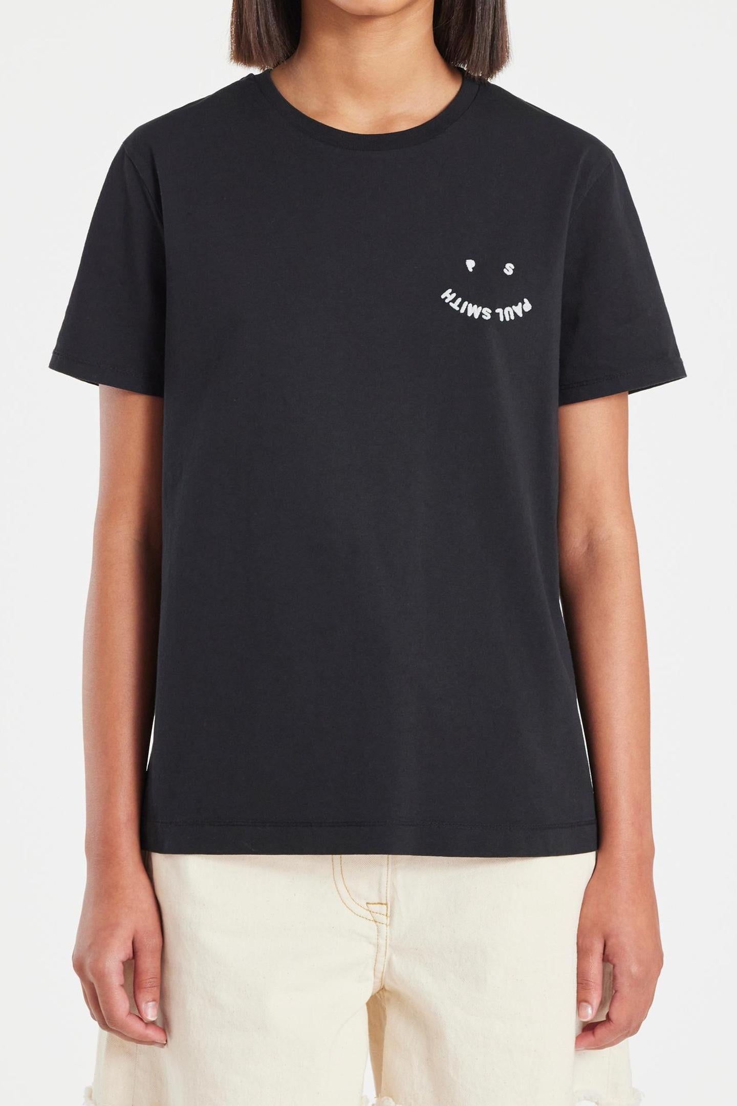 WOMENS SS TSHIRT PS HAPPY BLACK 2