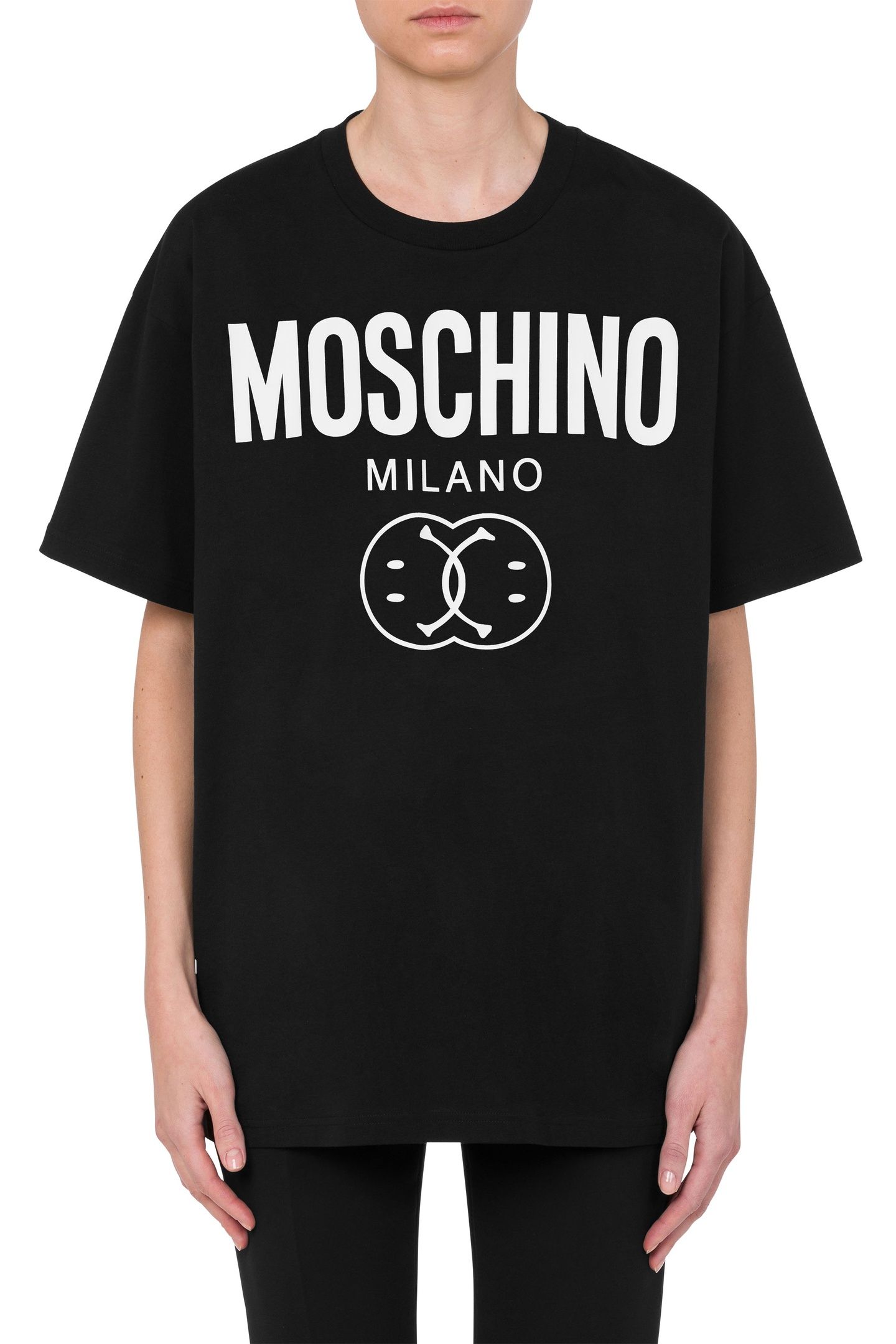 OVERSIZED T-SHIRT IN DOUBLE SMILEY® ORGANIC JERSEY BLACK 1