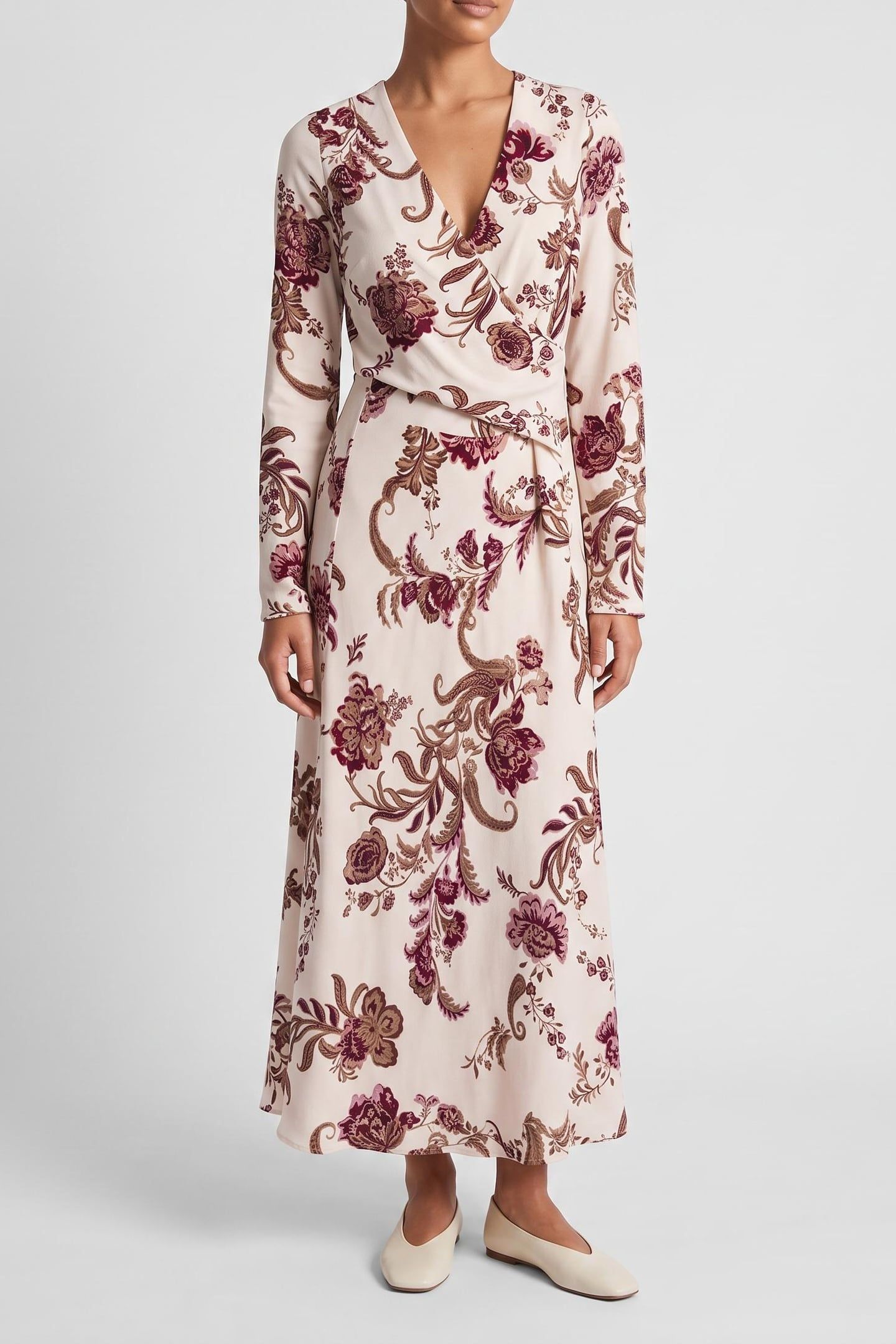DENISE V NECK WRAP L FLORAL PAYSLEY ICE C 1
