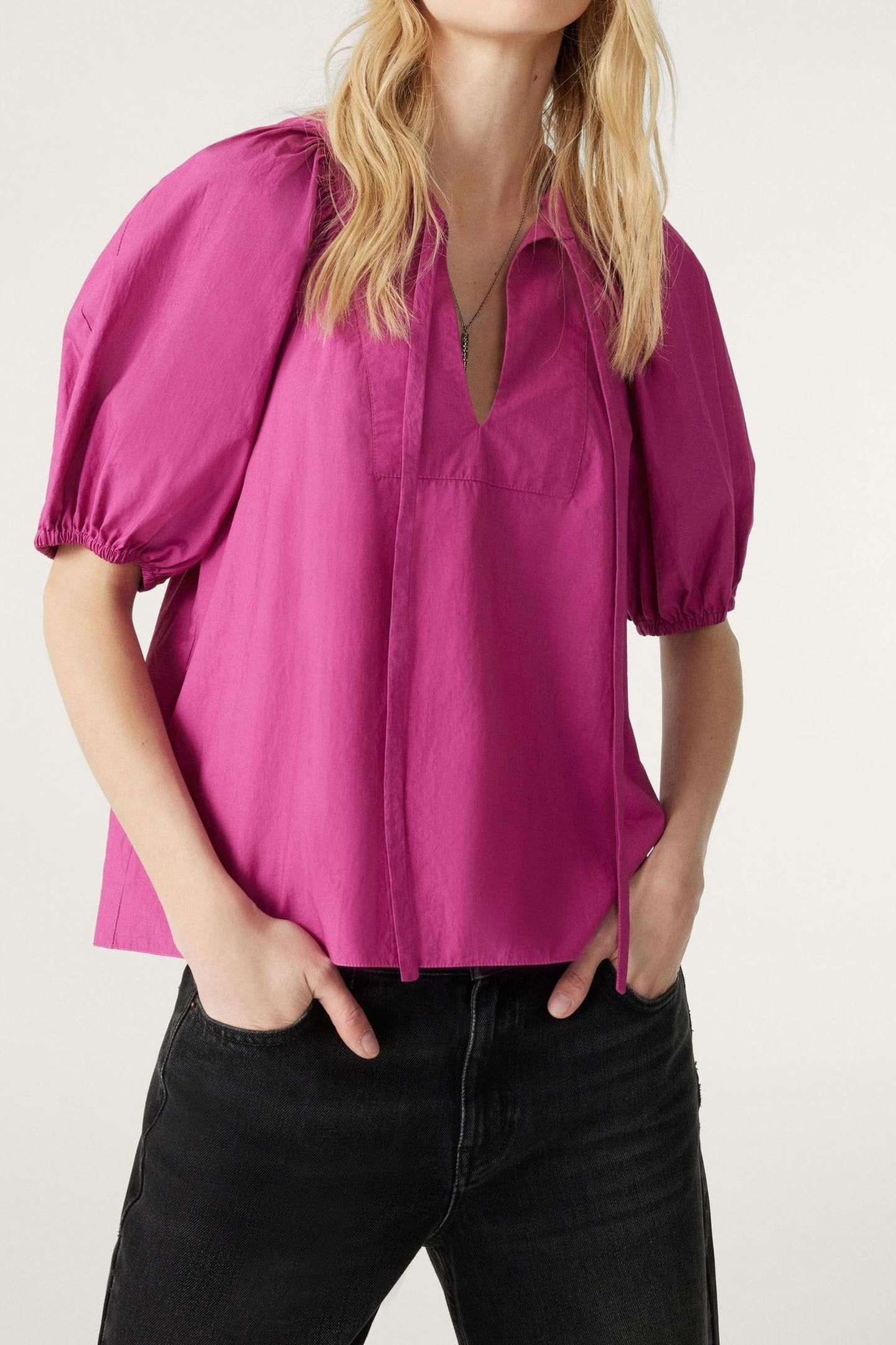 SHORT SLEEVES TOP FUSHIA 1