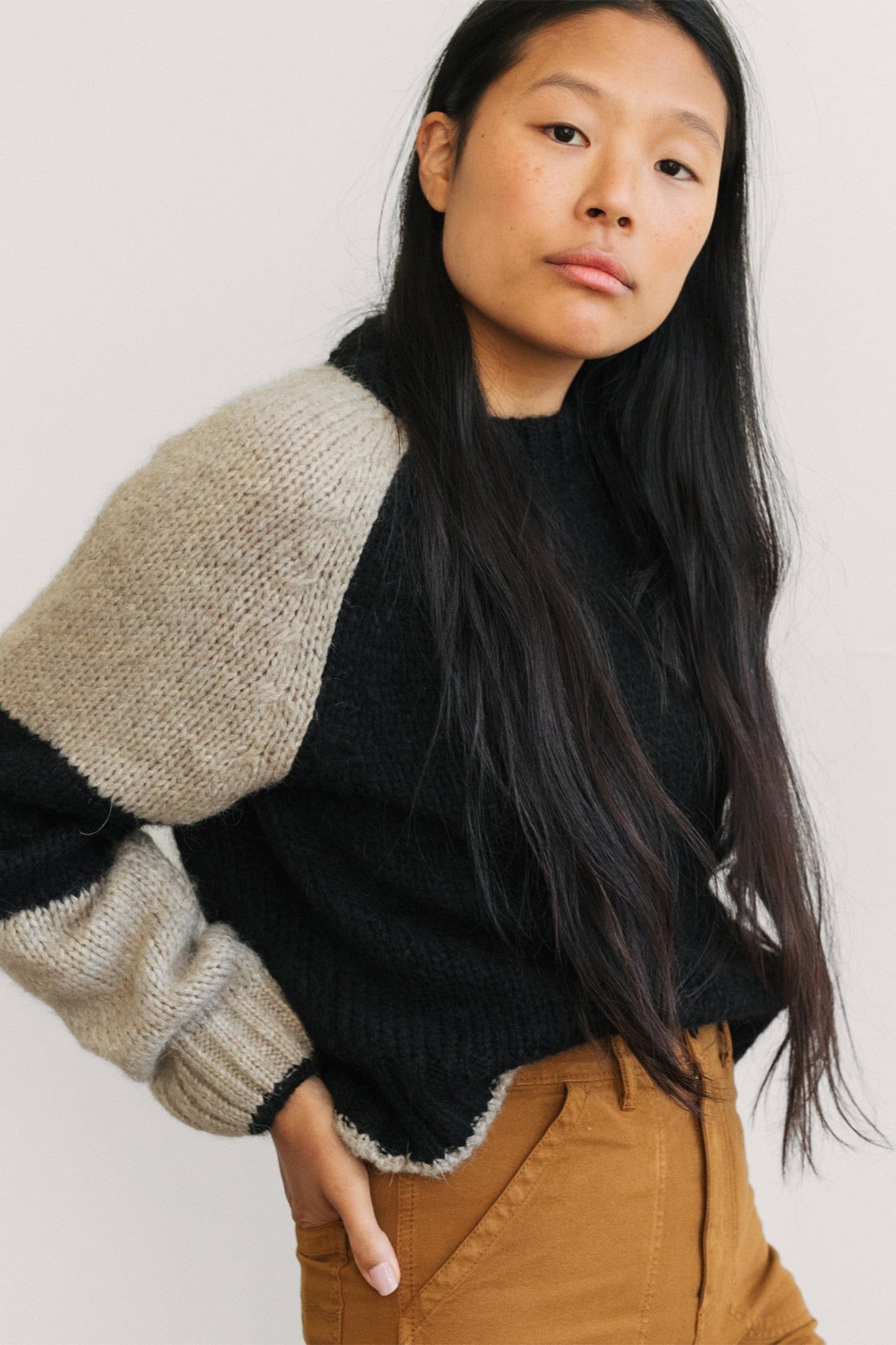 KIKAIJIMA KNIT BLACK/BEIGE 2