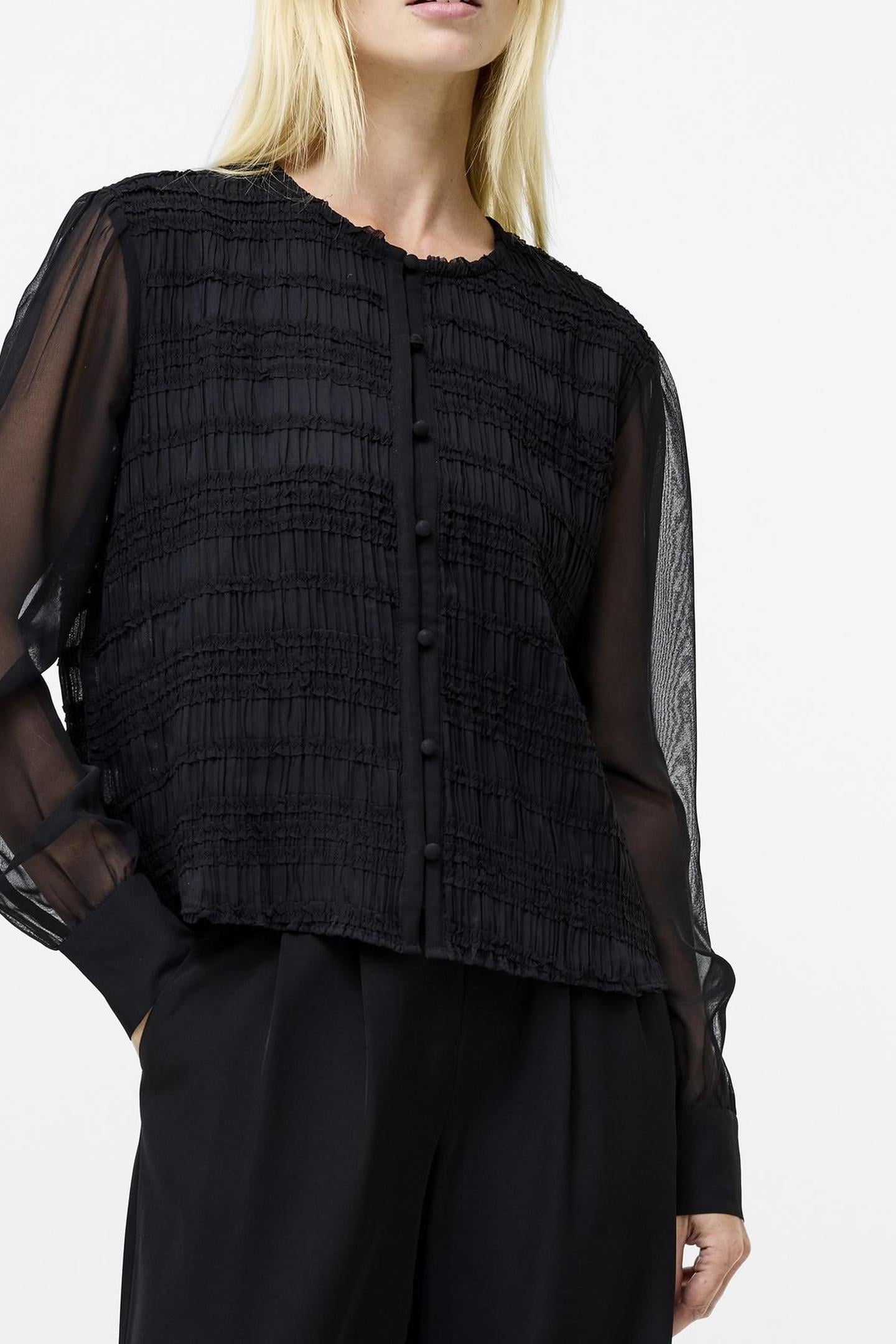 CANARY PLEATED SHIRT BLACK BLACK 4