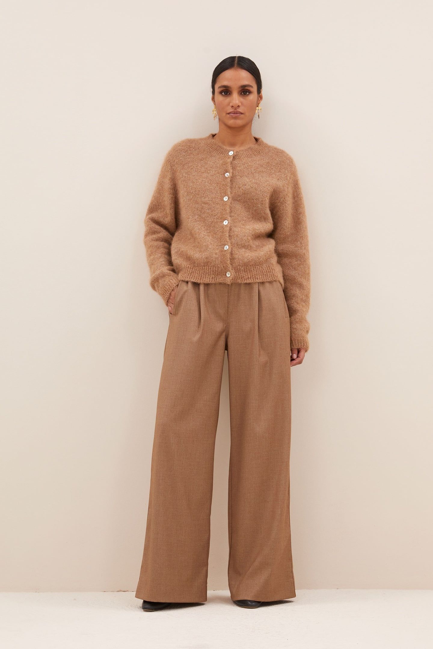 BENJI MELANGE PANTS CAMEL MELEE 2