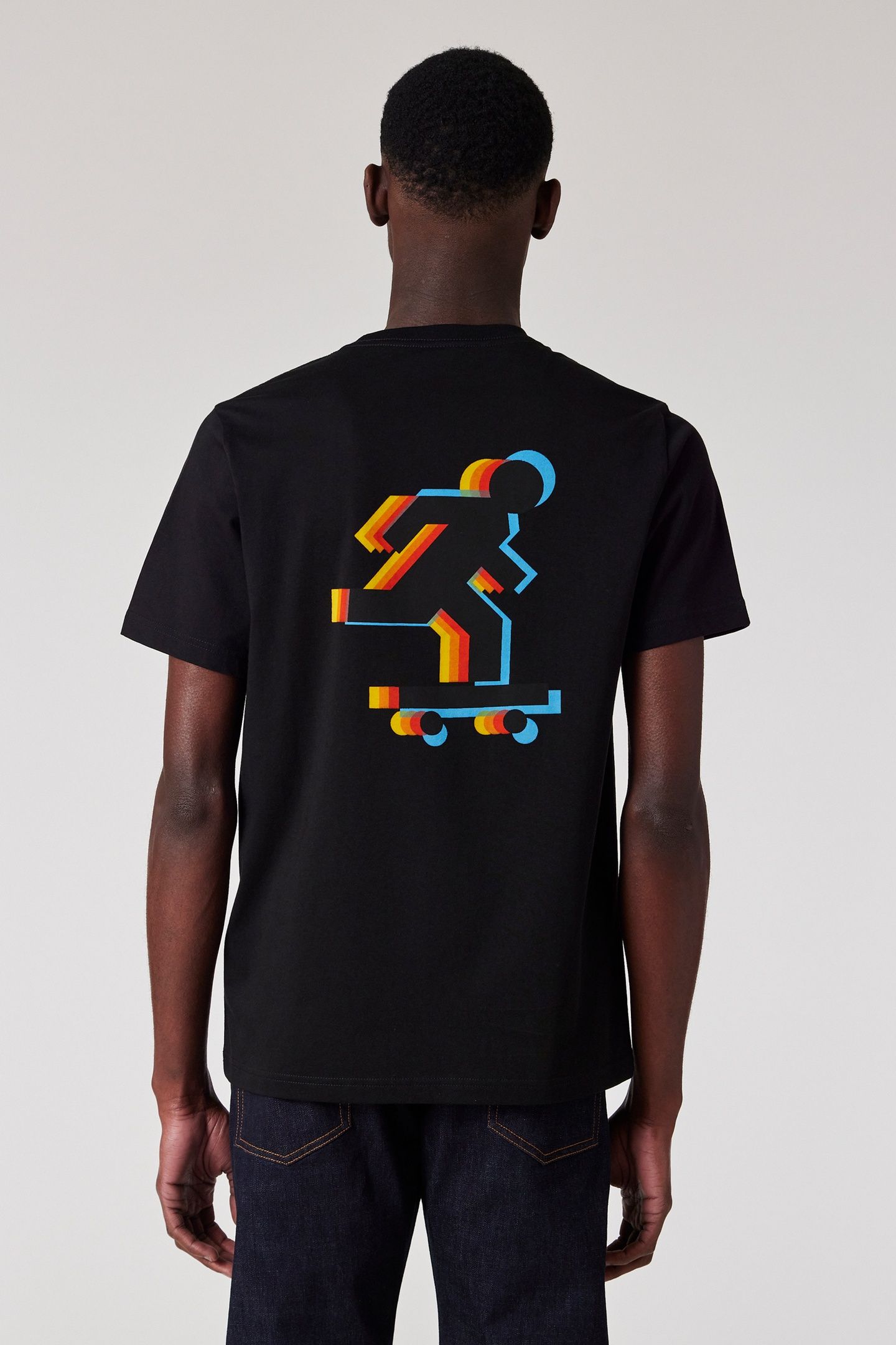 MENS REG FIT SS T SHIRT SKATER BLACK 3