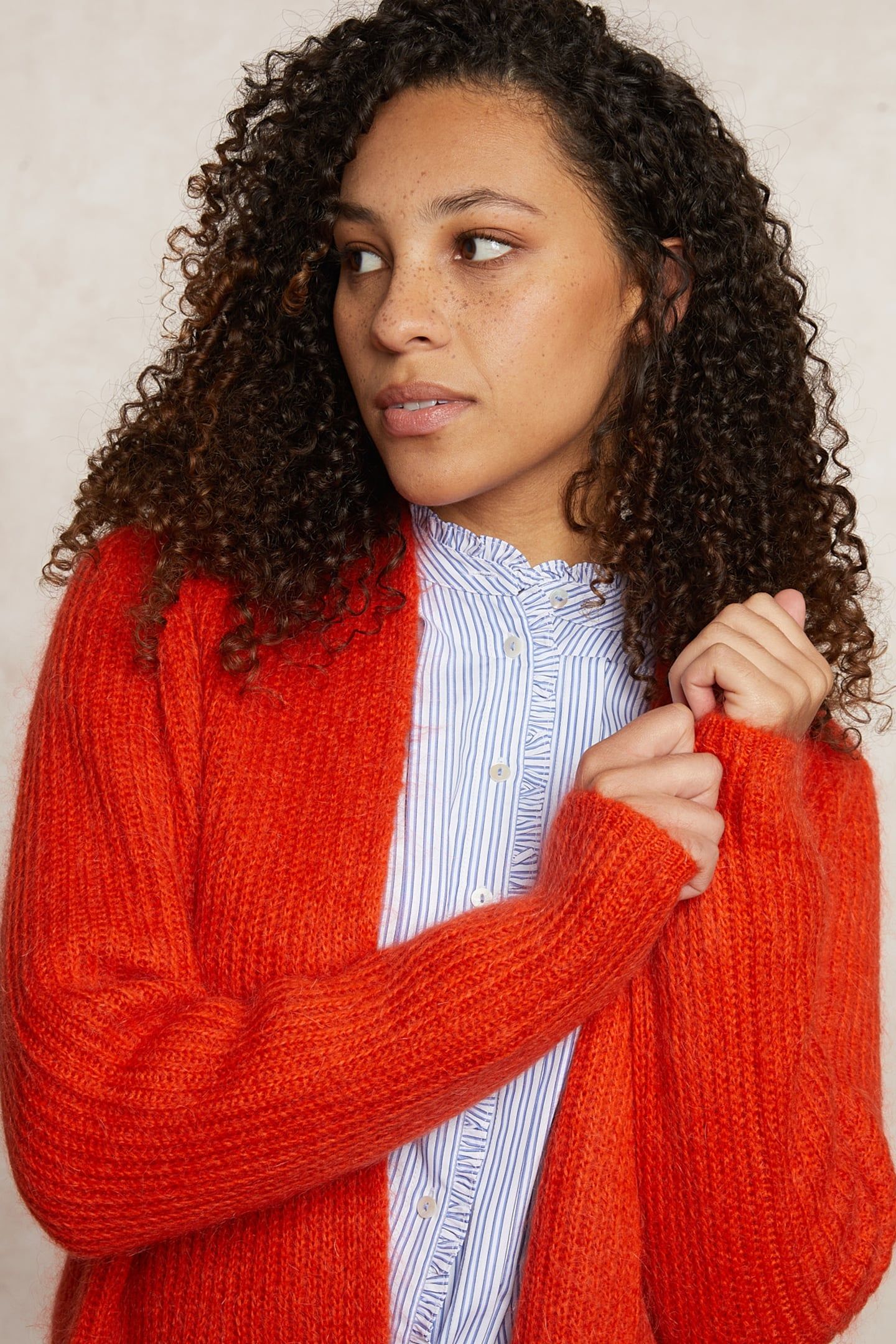 LONG CARDIGAN LONG SLEEVES ORANGE 4