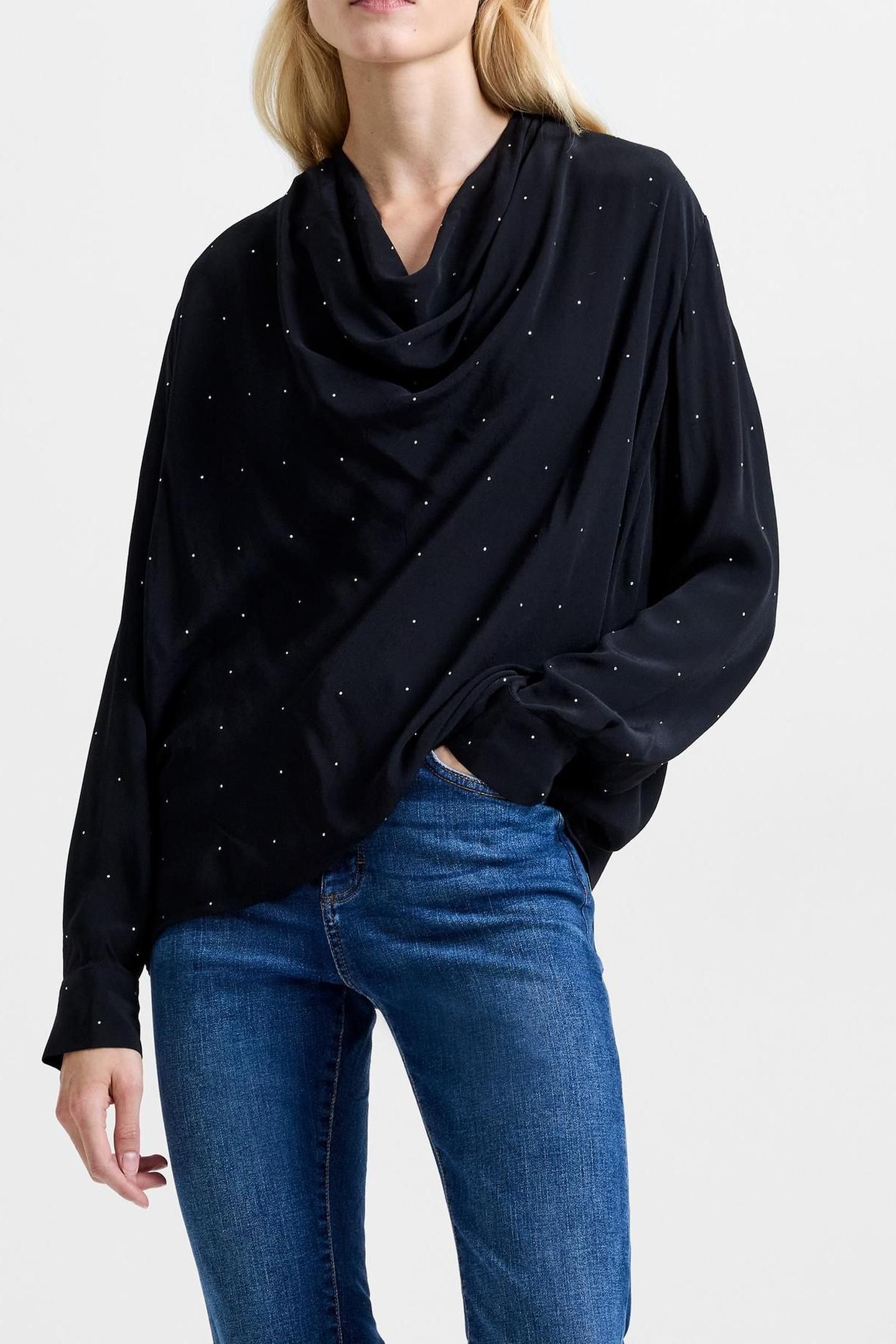 RENAYA DIAMANTE DRAPED BLOUSE BLACKOUT 2