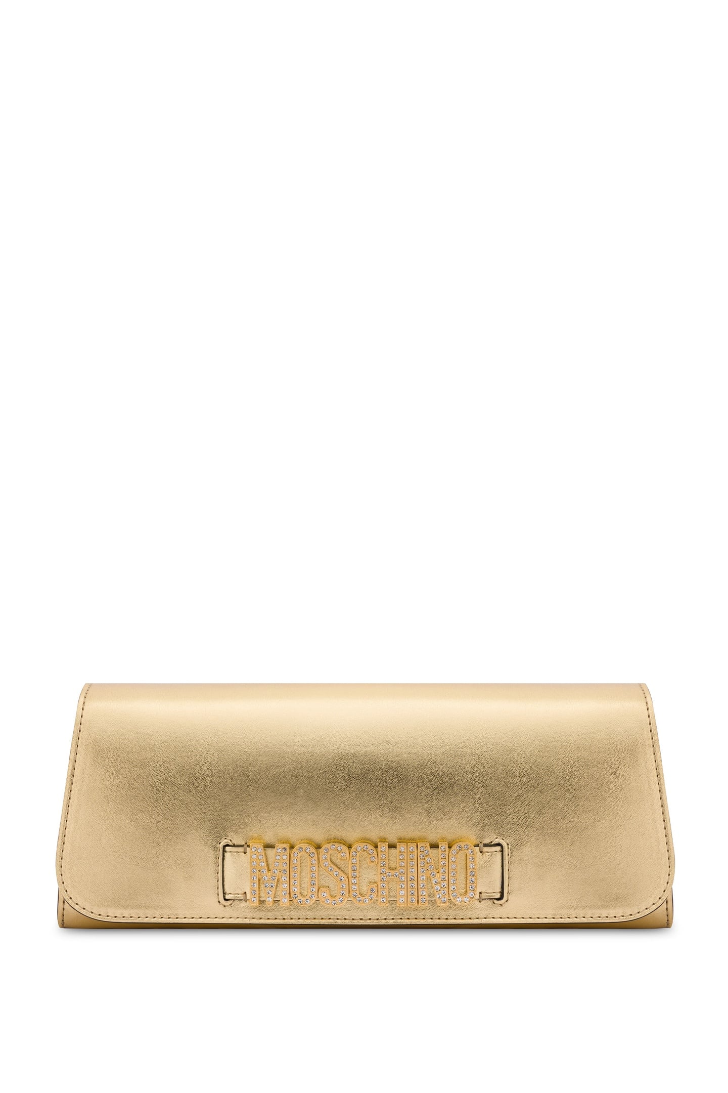 LAMINATED MAXI CLUTCH CRYSTAL LETTERING LOGO GOLD 2